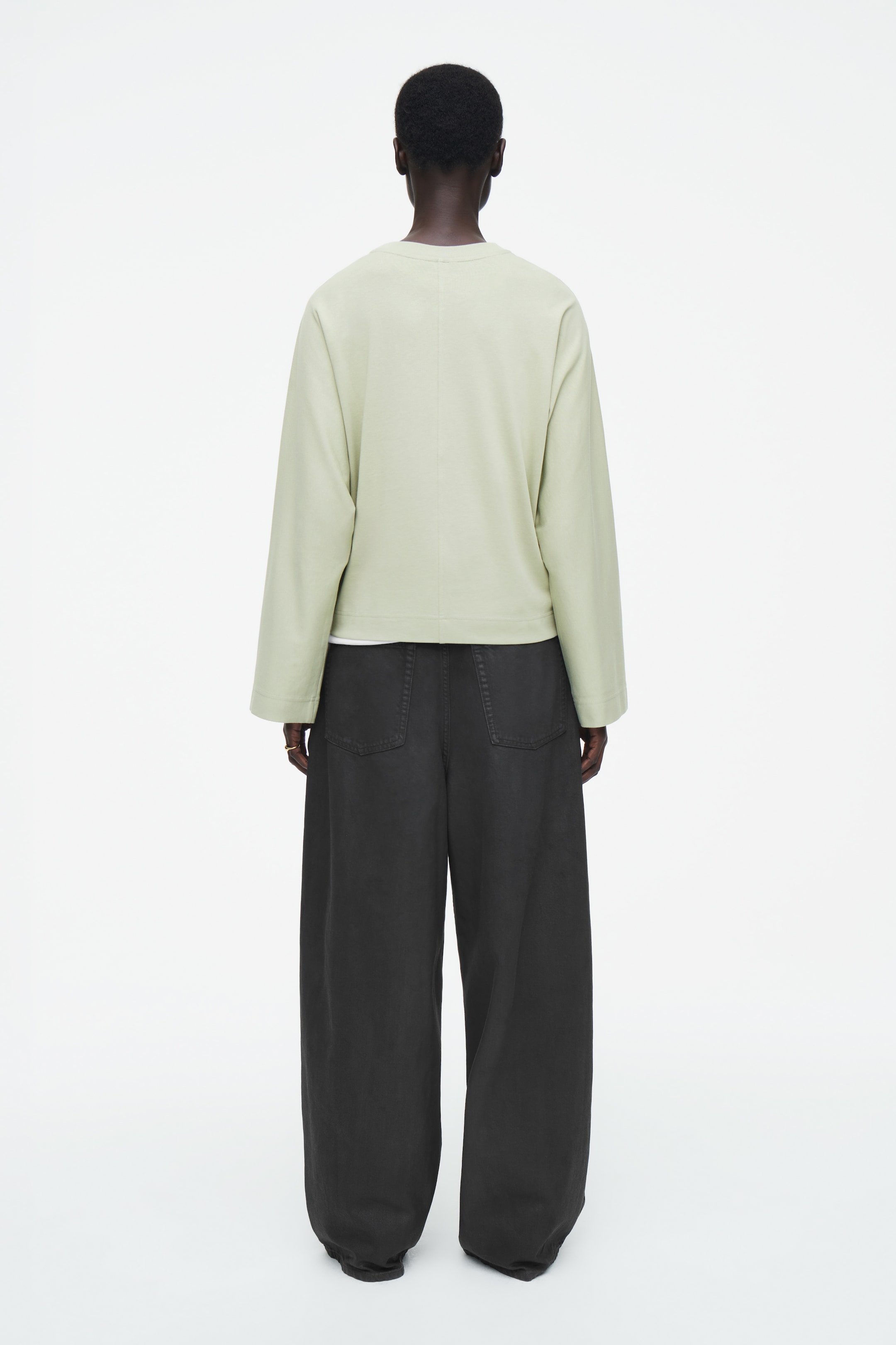 Grotere afbeelding bekijken: BOXY LONGSLEEVED T-SHIRT - SALIEGROEN - DAMES | H&M NL 5