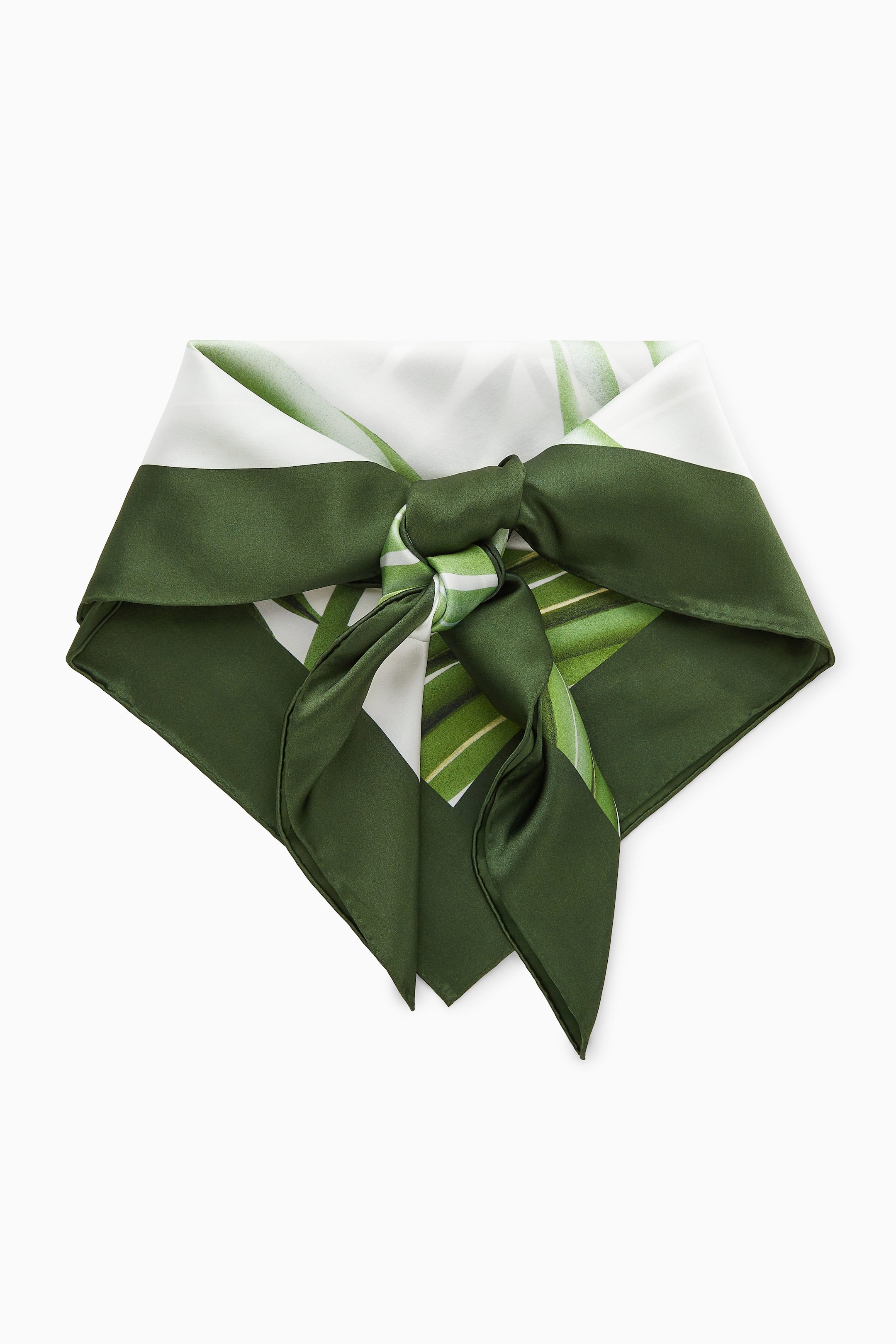 LEAF-PRINT SILK SCARF