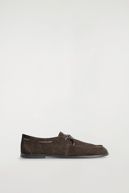 SUEDE DECK SHOES — DARK BROWN 1