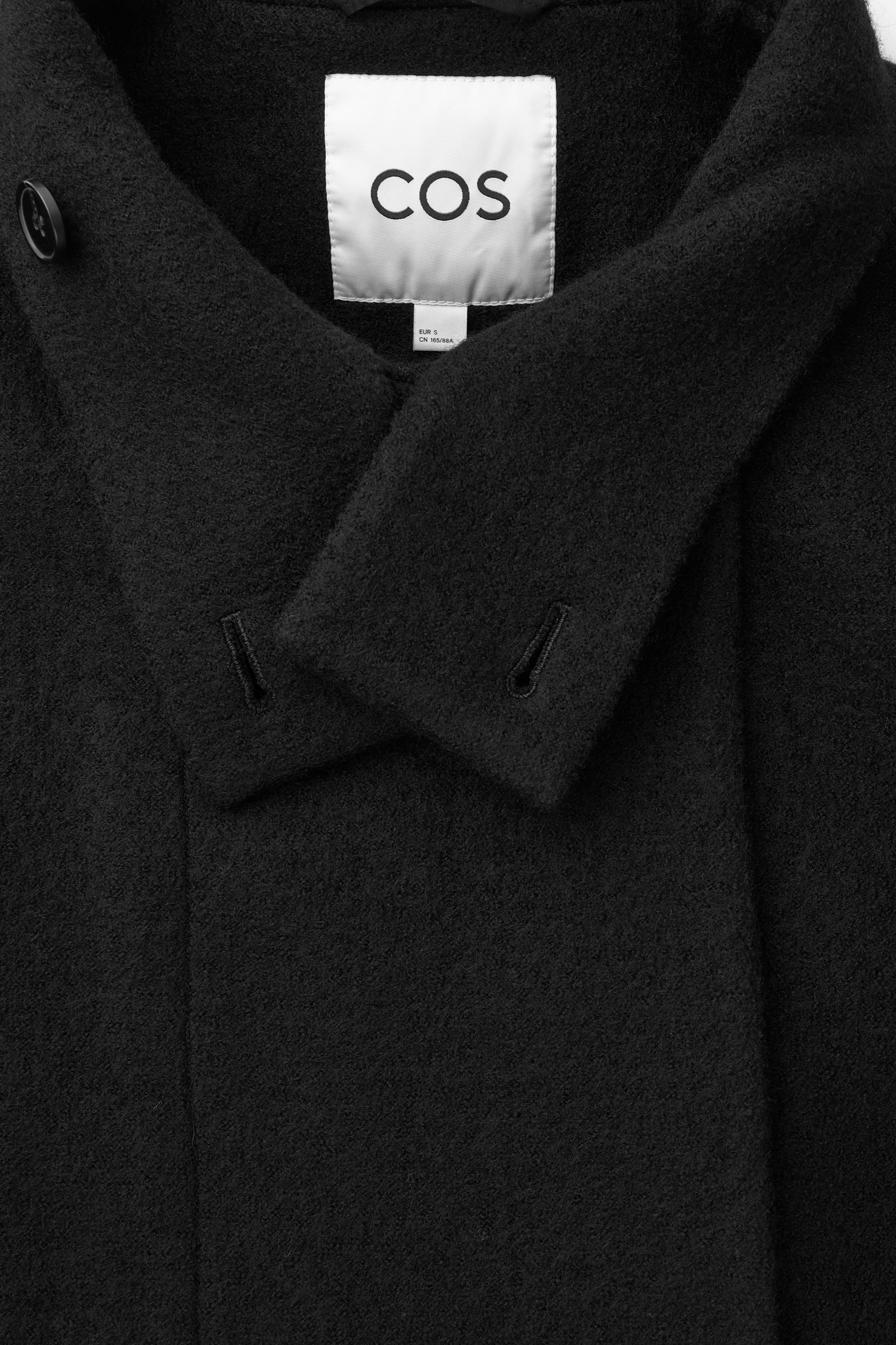View larger image: FUNNEL-NECK BOILED-WOOL COAT - BLACK - Ladies | H&M GB 2