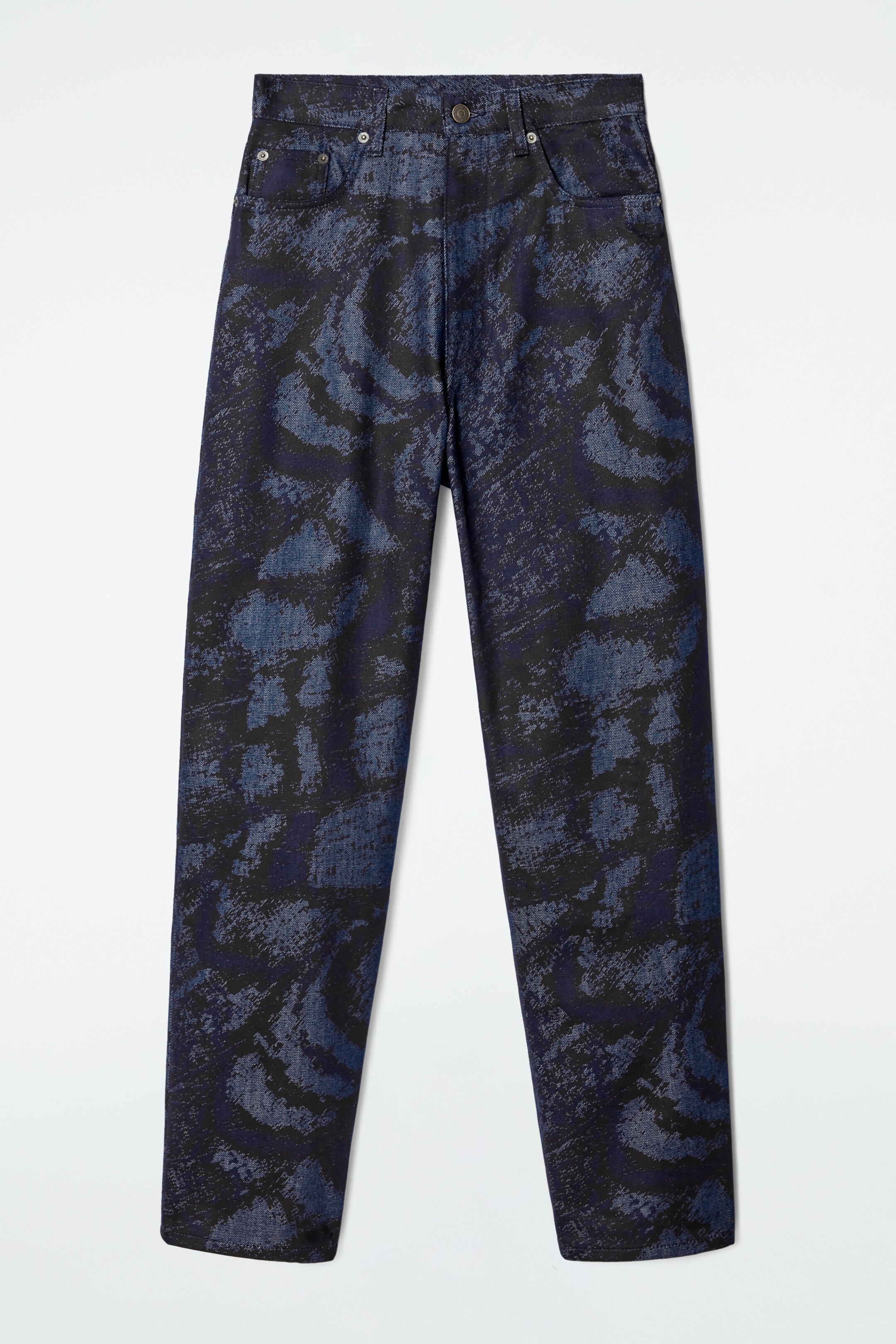 View larger image: BAY JACQUARD BARREL-LEG JEANS - DARK BLUE - Ladies | H&M GB 1