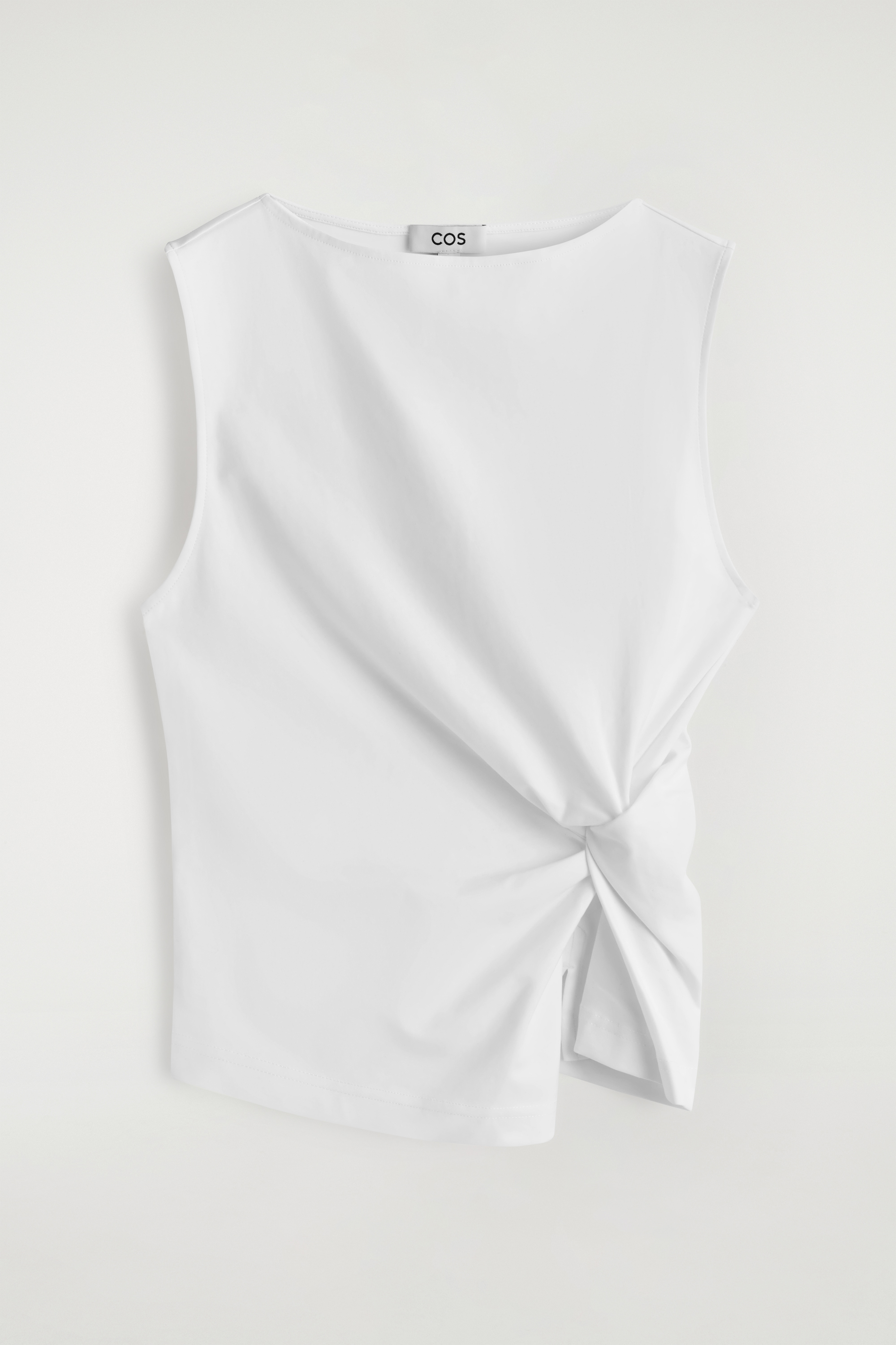 חולצת ג'רזי עם פיתול - לבן/כחול כהה/חום כהה