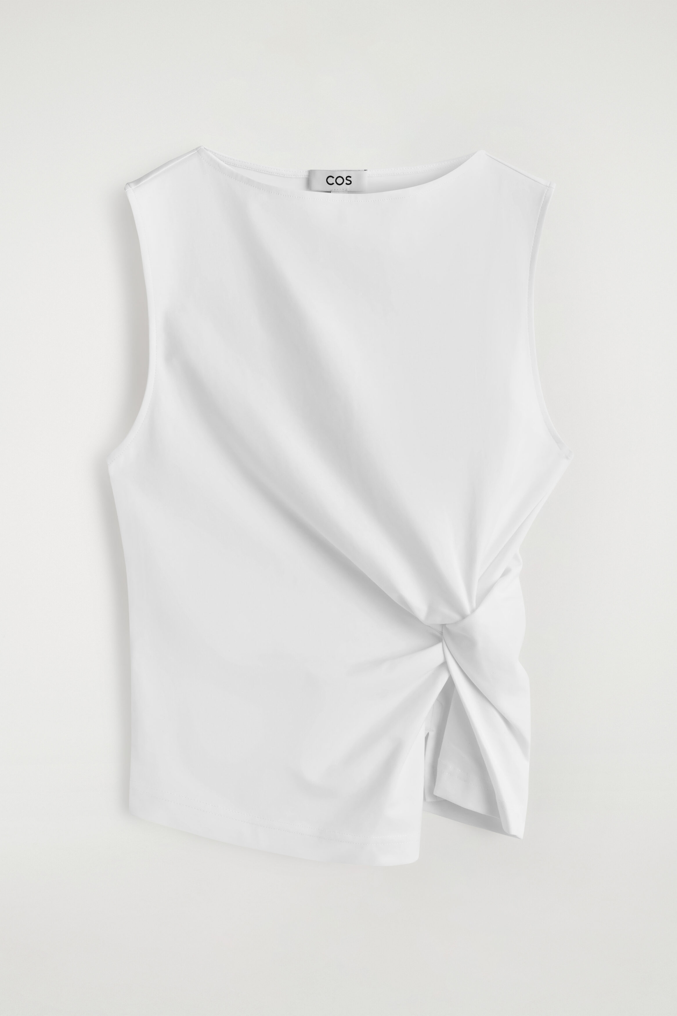 TWIST-DETAIL JERSEY TOP - WHITE | COS US