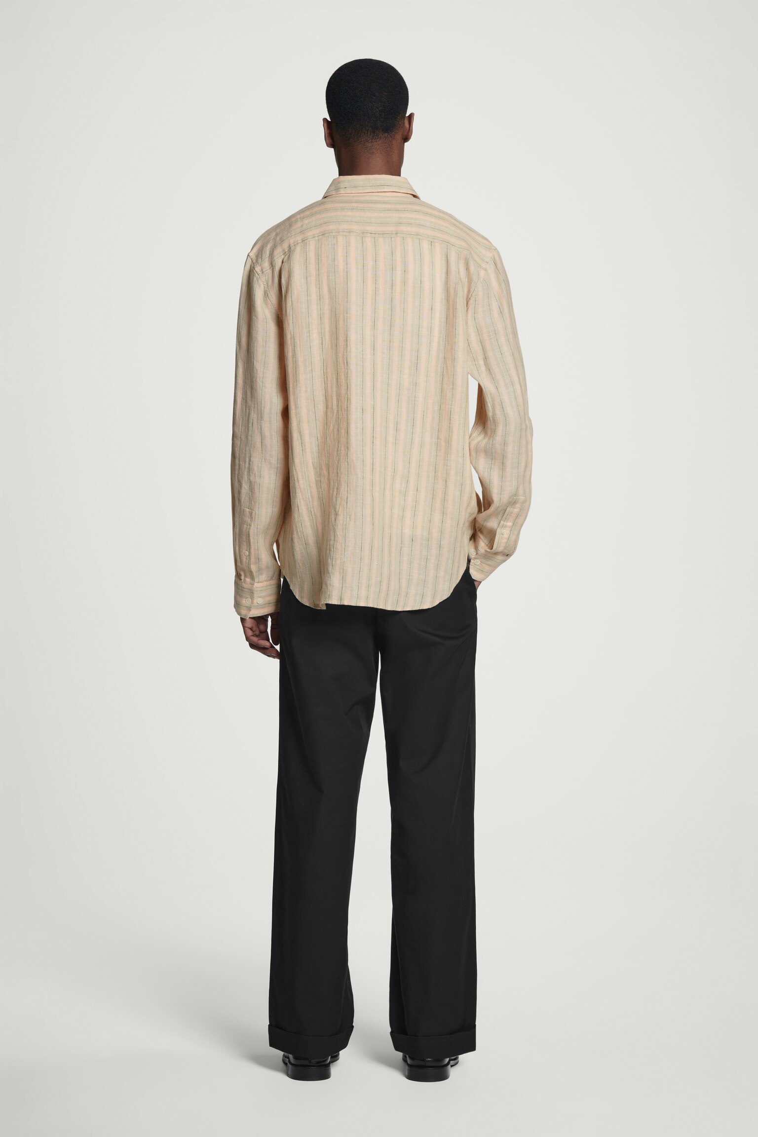 CAMISA DE LINO RELAXED FIT - ALBARICOQUE / RAYAS/BEIGE/RAYAS/BLANCO/AZUL MARINO/TOPO - 7