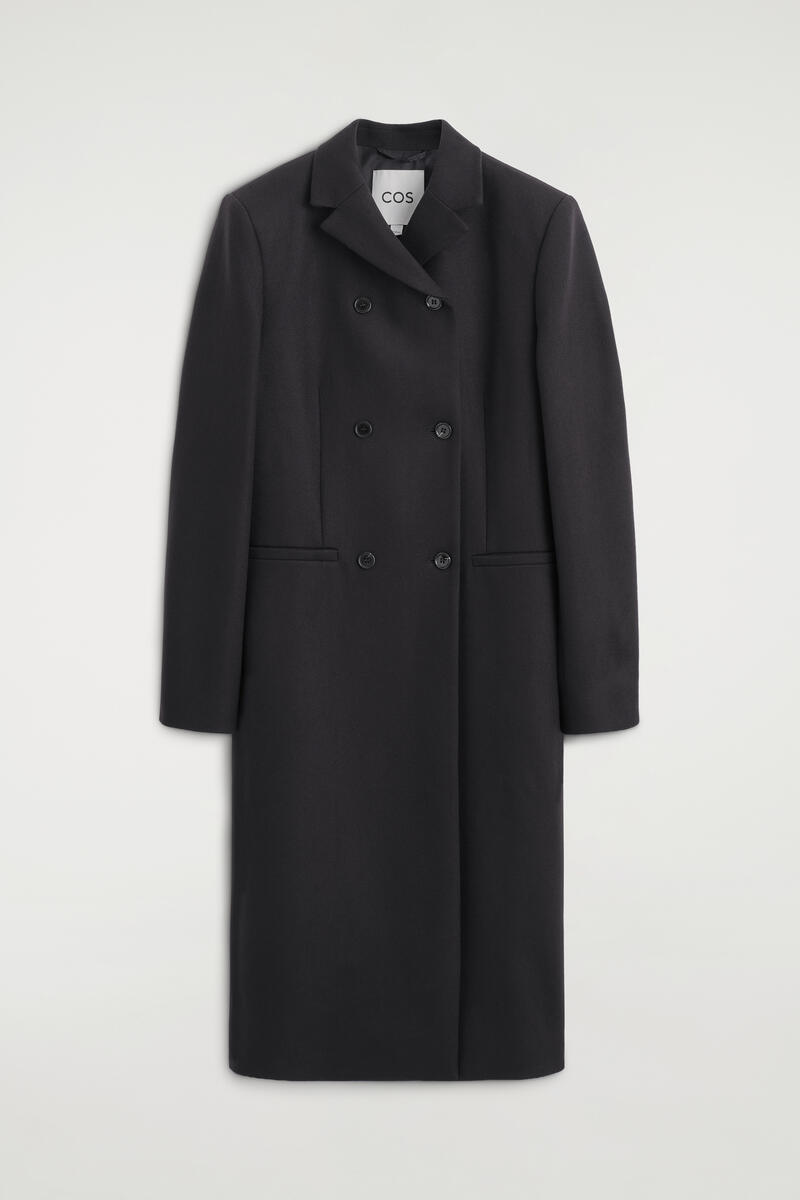 Tailored Wool-Twill Long Coat