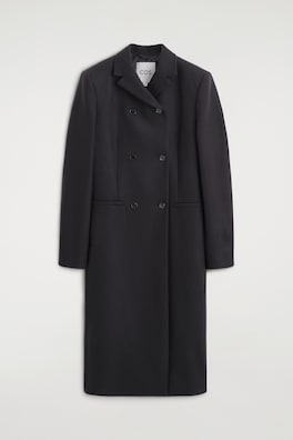 TAILORED WOOL-TWILL LONG COAT — NAVY 8