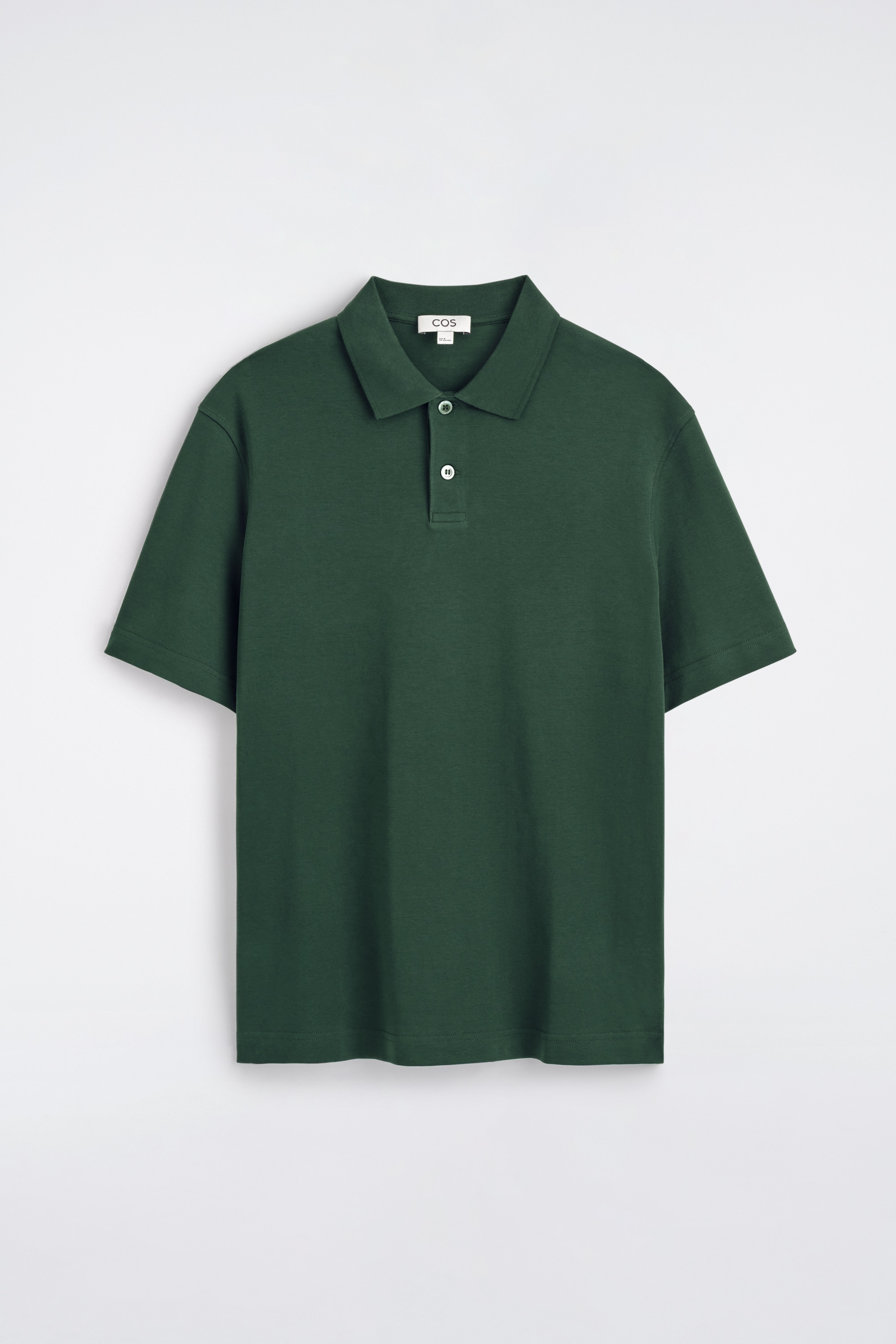 POLOSHIRT AUS INTERLOCK-BAUMWOLLE - DUNKELGRÜN/HELLES BEIGE