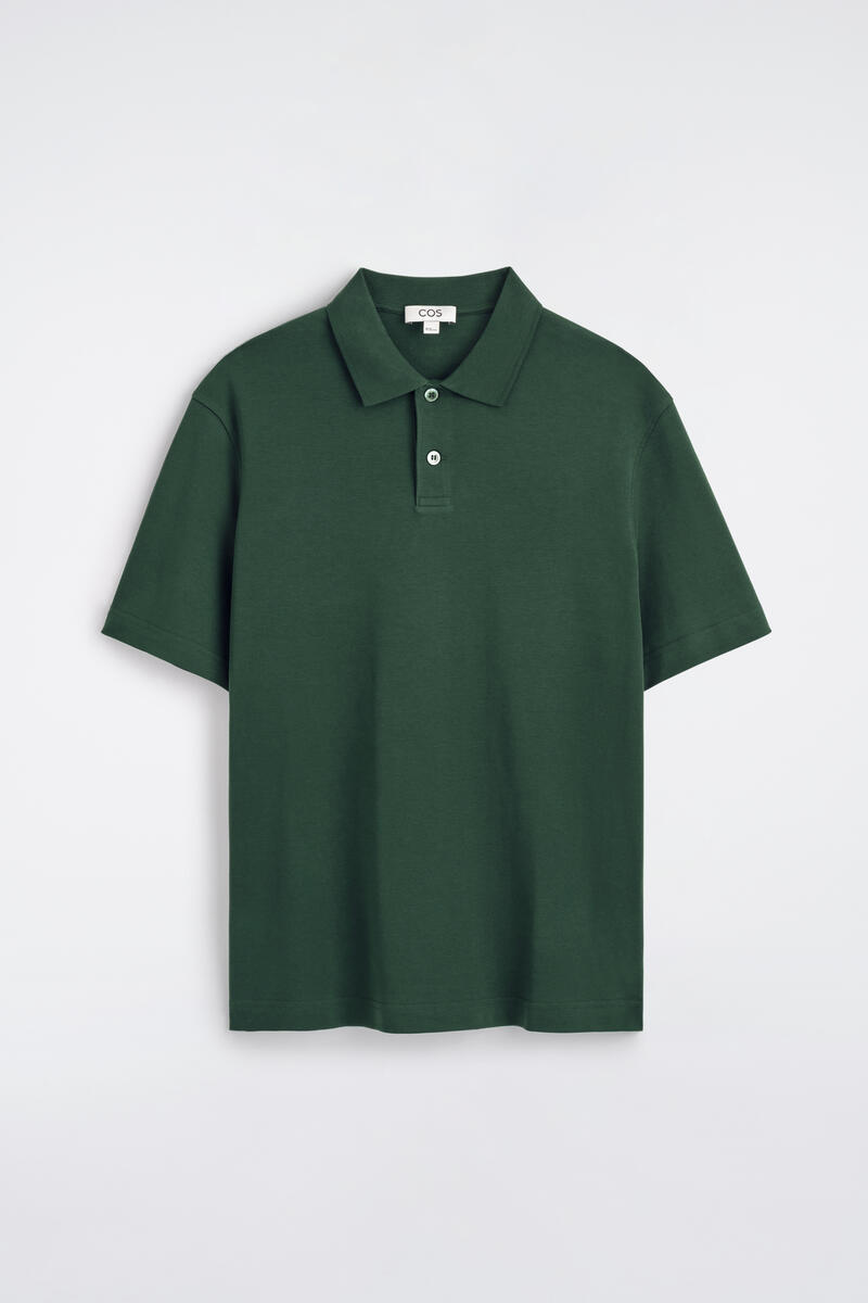 Interlock Cotton Polo Shirt in Green
