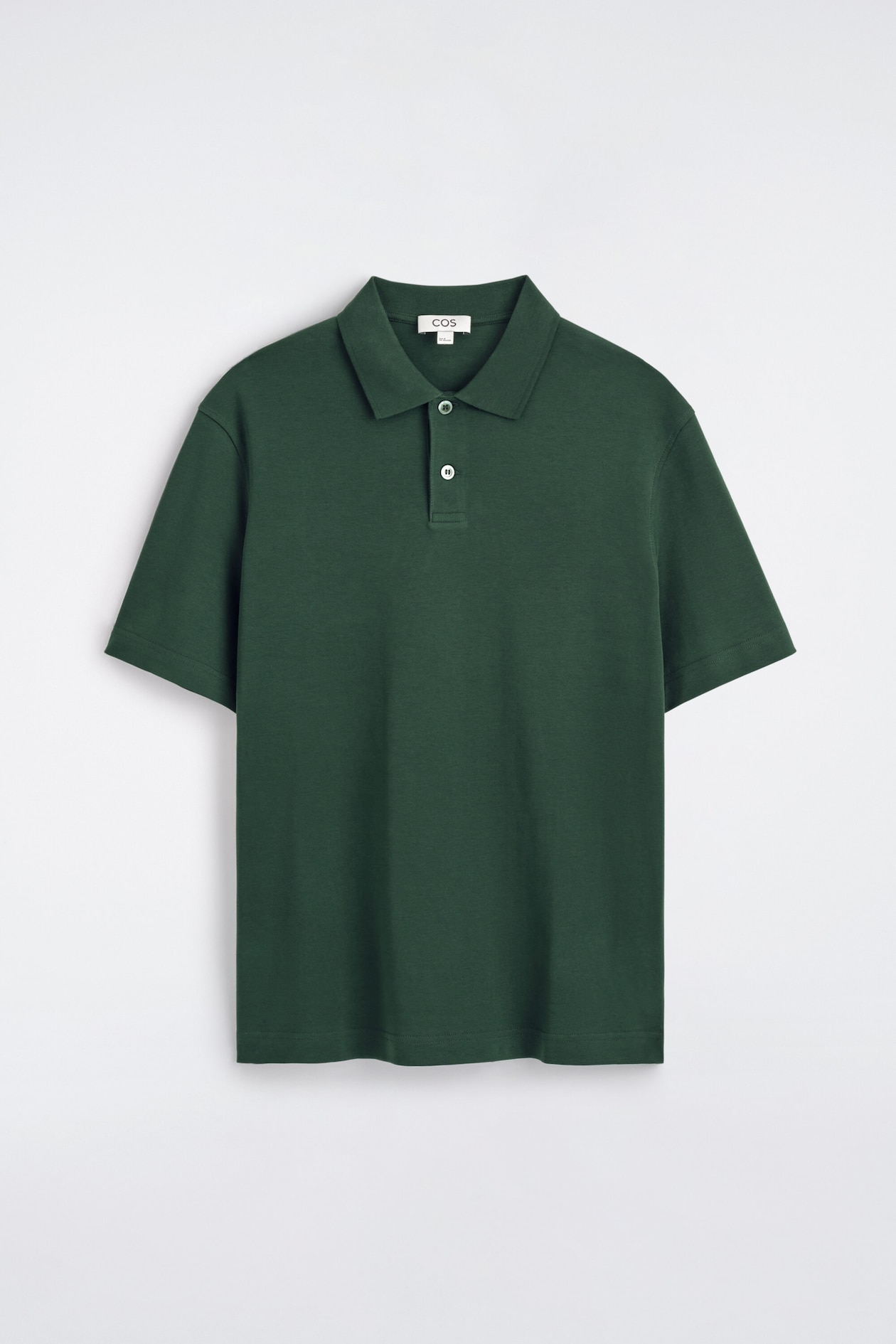 INTERLOCK COTTON POLO SHIRT — DARK GREEN
