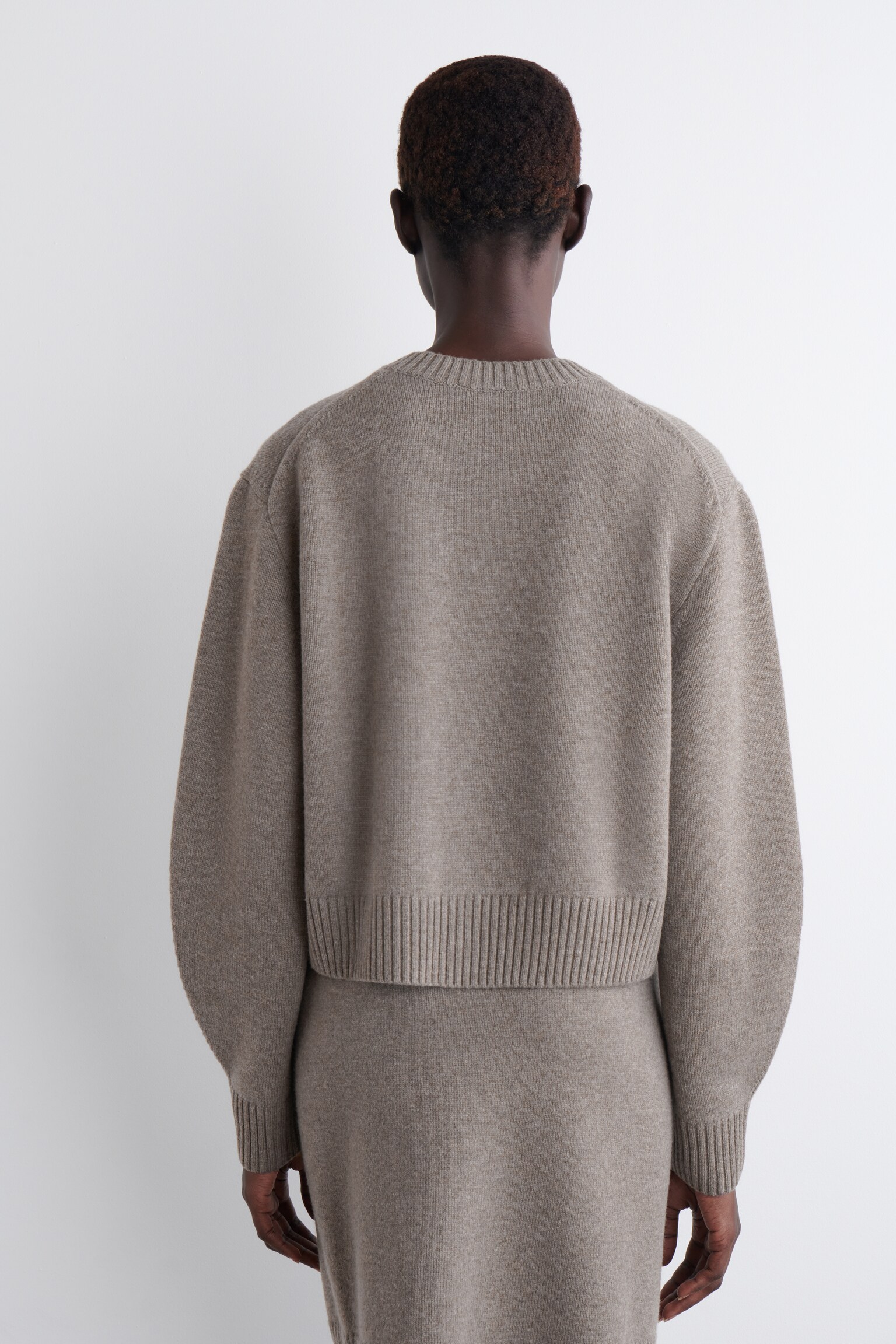 CARDIGAN EN LAINE MÉRINOS - TAUPE CHINÉ - 6