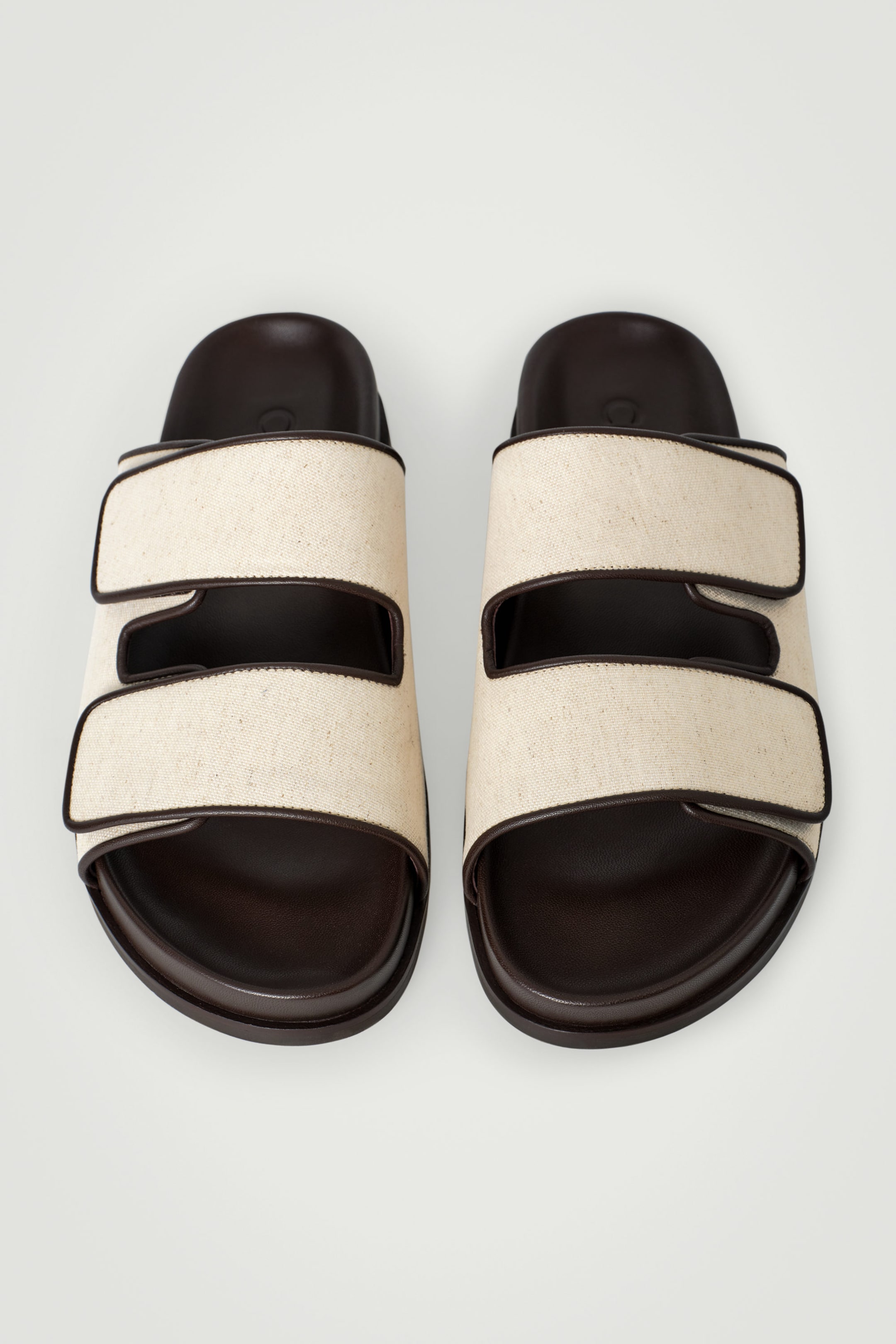 LINEN DOUBLE-STRAP SANDALS