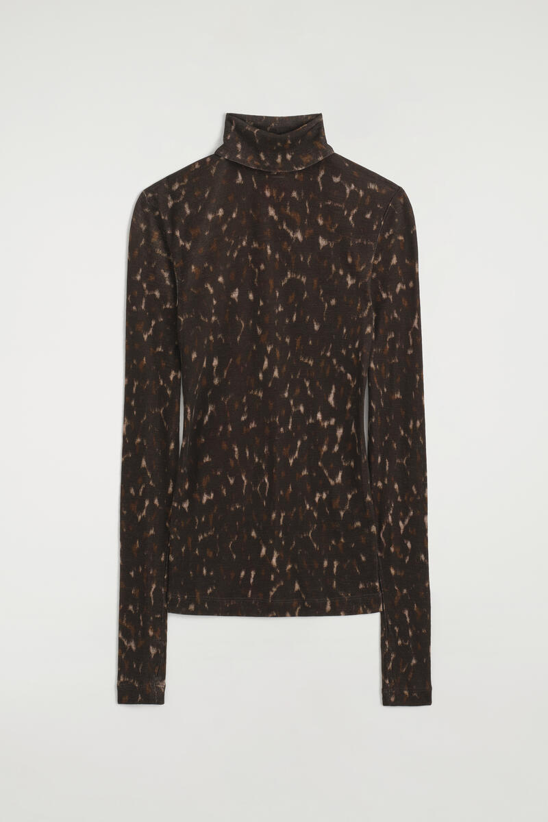 Merino Wool Turtleneck Top