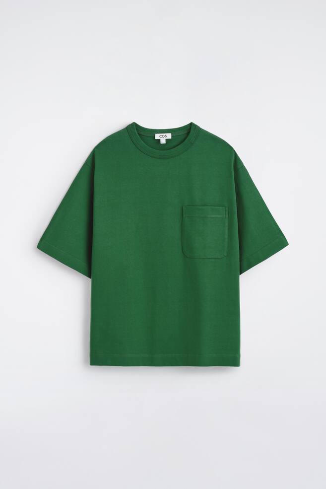 OVERSIZED POCKET-DETAIL T-SHIRT - DARK GREEN/WHITE/BLUE / WHITE / STRIPED/BLACK/NAVY/KHAKI / BLACK / STRIPED - 1