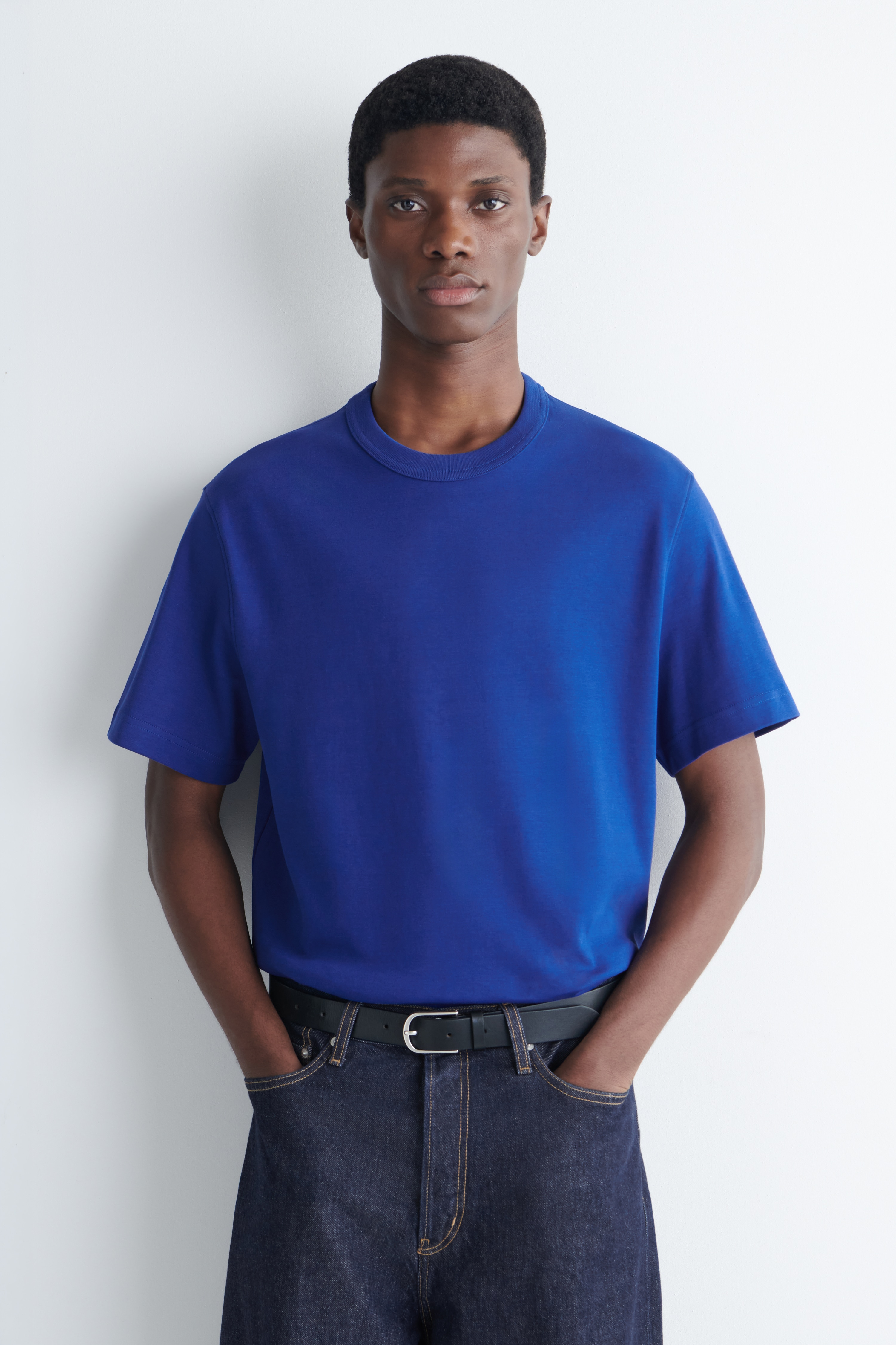 T-SHIRT AUS BAUMWOLLE MIT RUNDHALSAUSSCHNITT - BLAU/SCHWARZ/WEISS/HELLBLAU/NAVYBLAU/NAVYBLAU/WEISS/STREIFEN/GRÜN/WEISS/GESTREIFT/HELLGELB/NAVYBLAU/NAVYBLAU/WEISS/STREIFEN/SCHWARZ