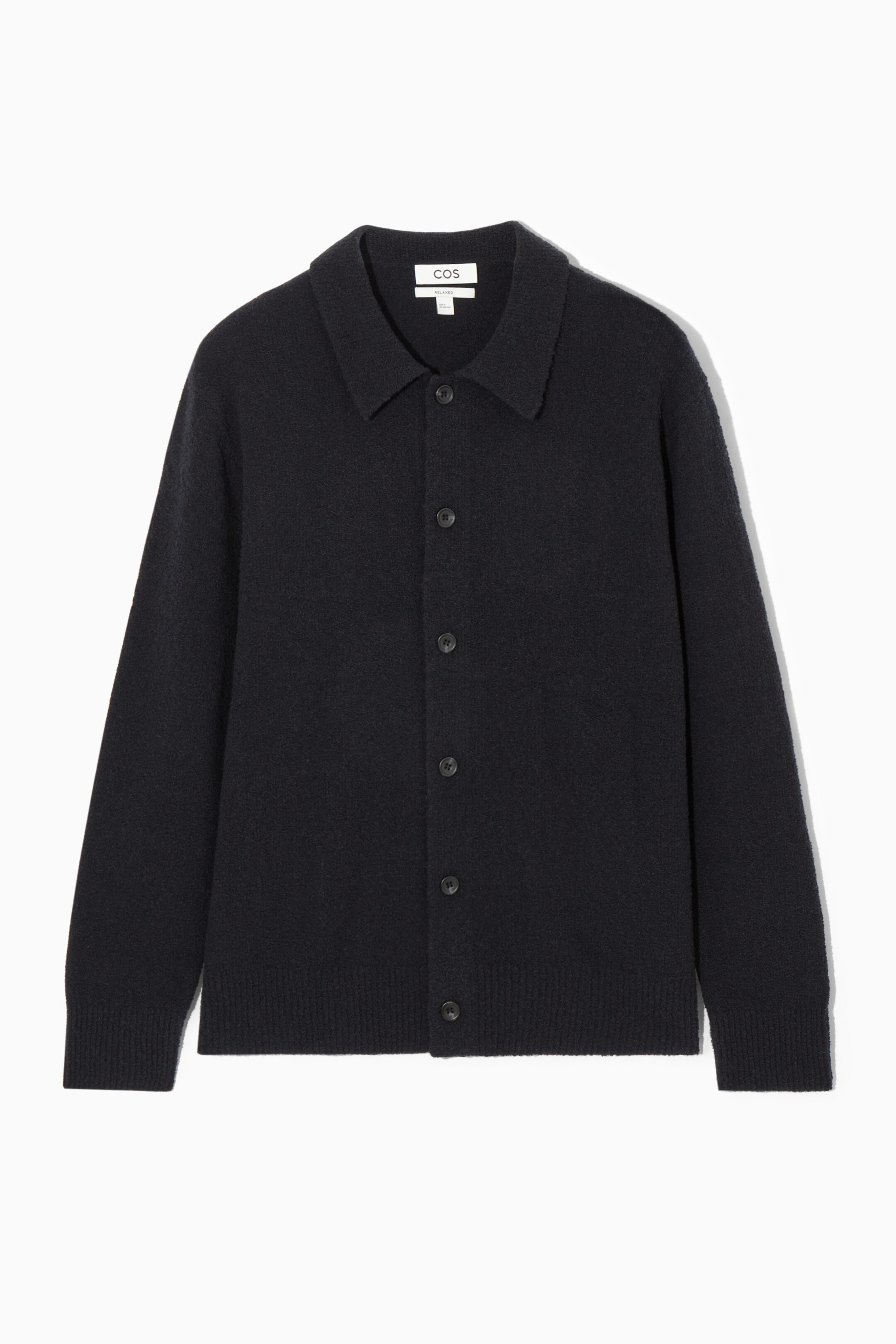 View larger image: COLLARED WOOL-BOUCLÉ CARDIGAN - NAVY - Men | H&M GB 1