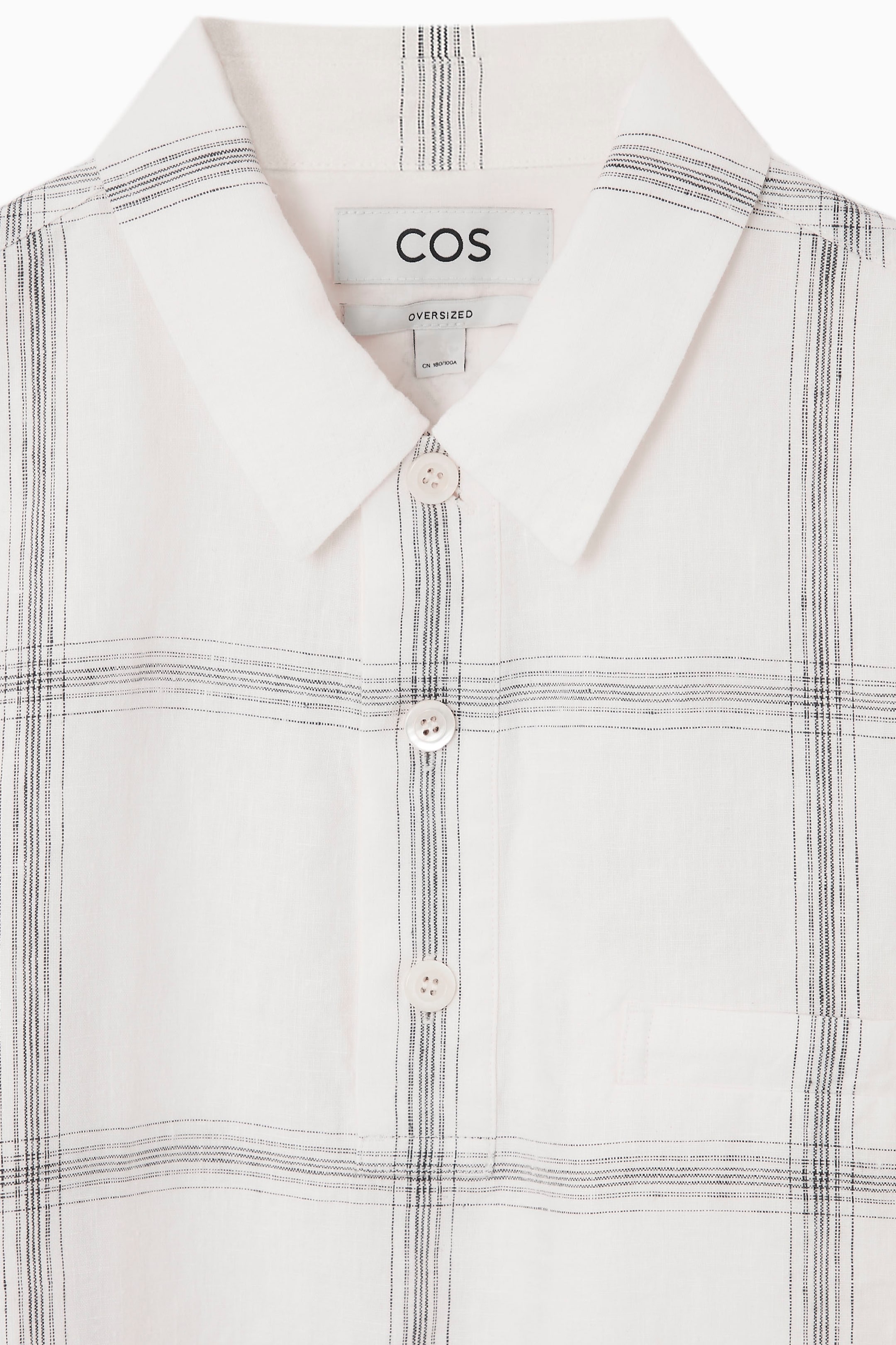OVERSIZED CHECKED HALF-PLACKET SHIRT