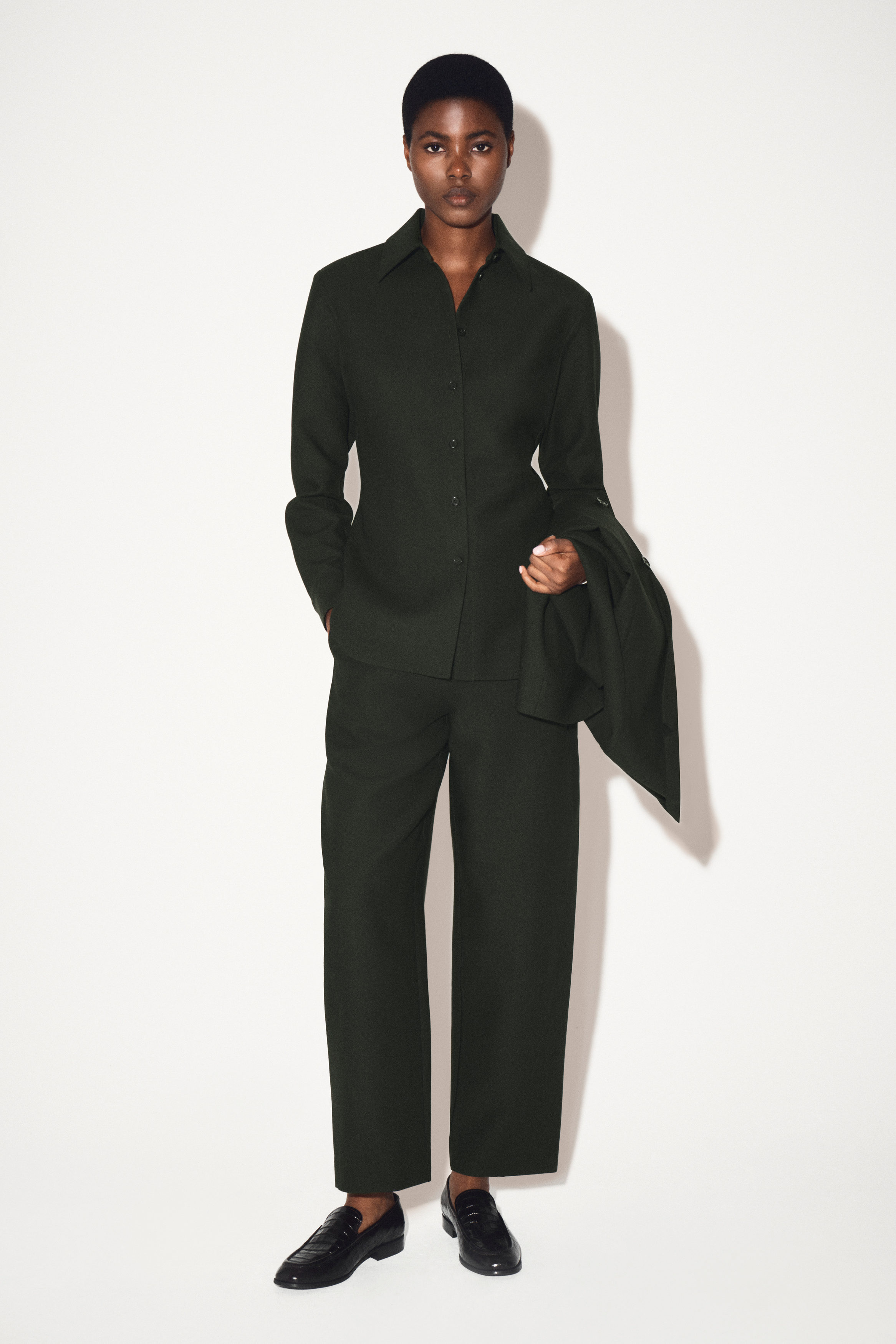 WOOL SHIRT - DARK GREEN | COS US