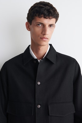 RAW SELVEDGE DENIM JACKET — BLACK 6