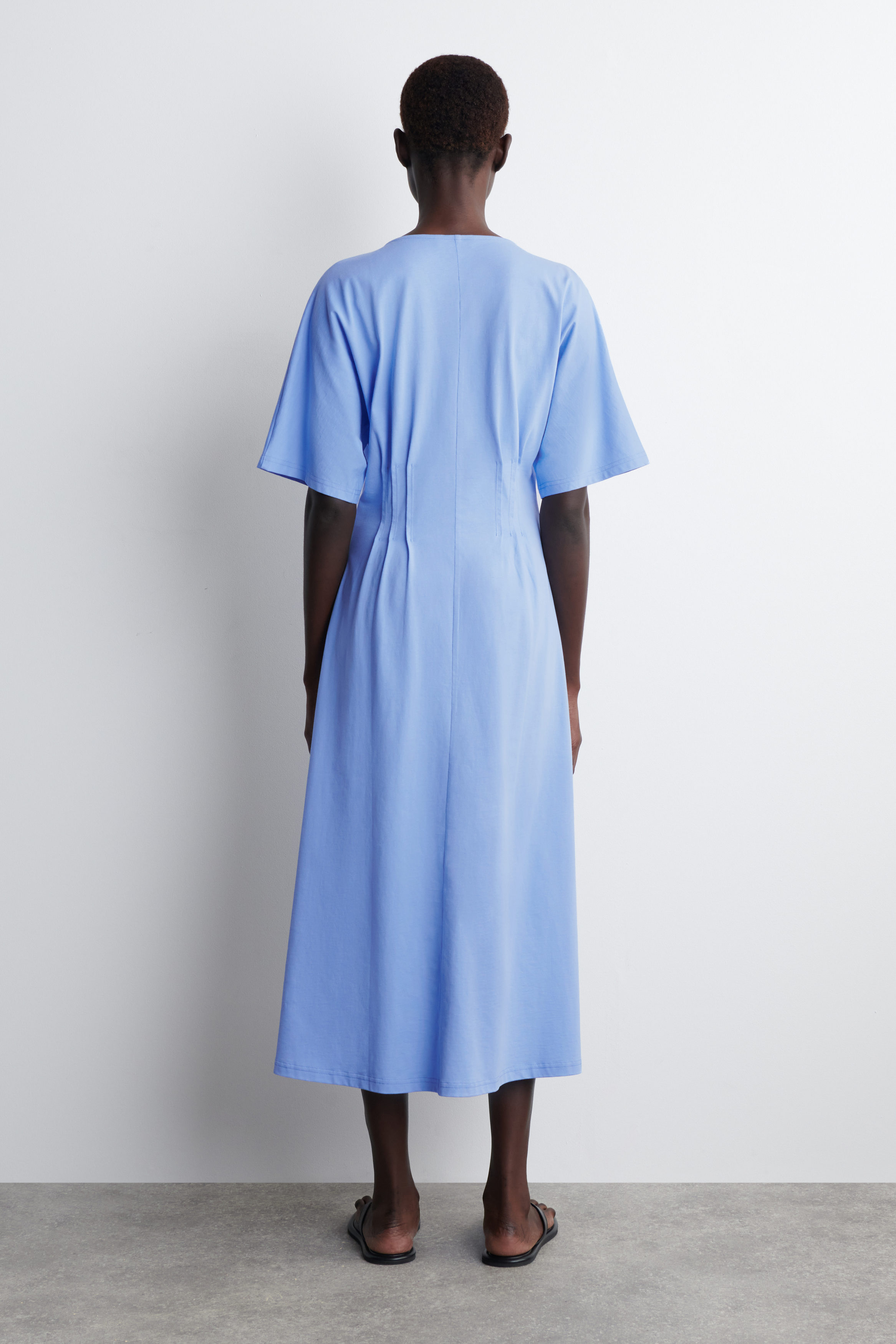 PINTUCKED COTTON MINI DRESS - LIGHT BLUE | COS US