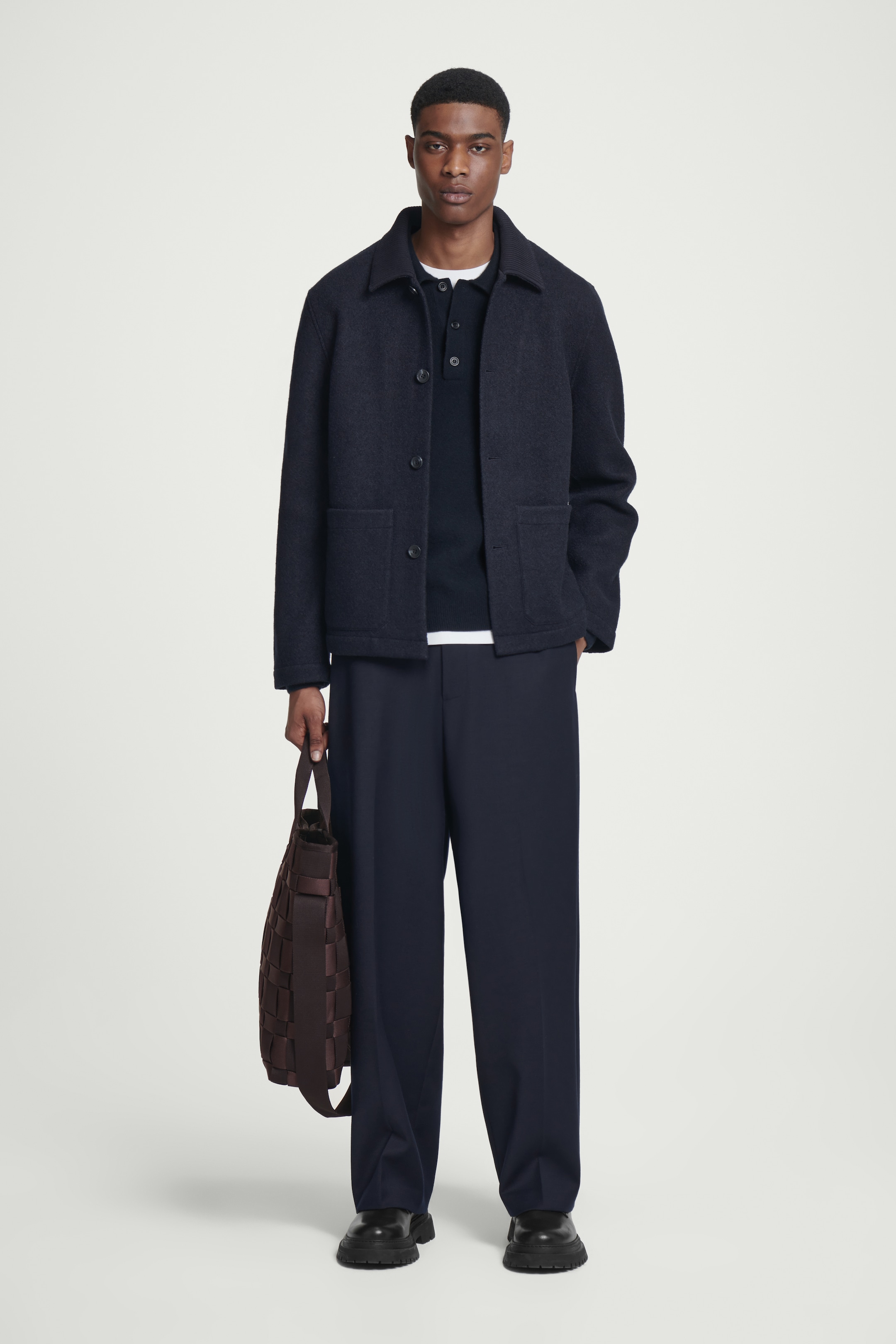 Grösseres Bild ansehen: CHORE JACKET AUS GEKOCHTER WOLLE - NAVYBLAU - HERREN | H&M CH 2