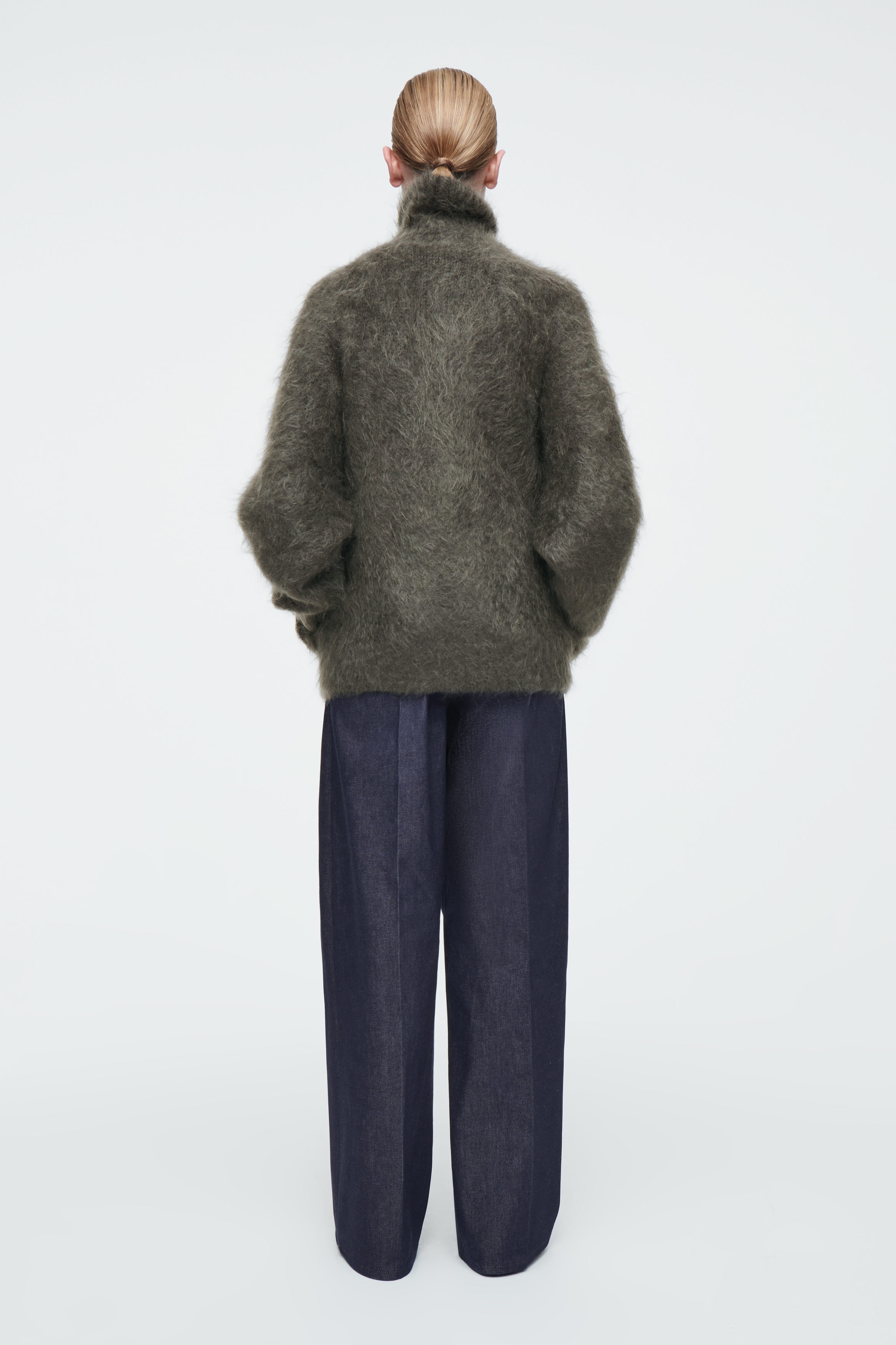 【2plan】Crease mohair non-collar jacket Cordera Silk & Mohair Textured Jacket, Grey Multi – Glasswing