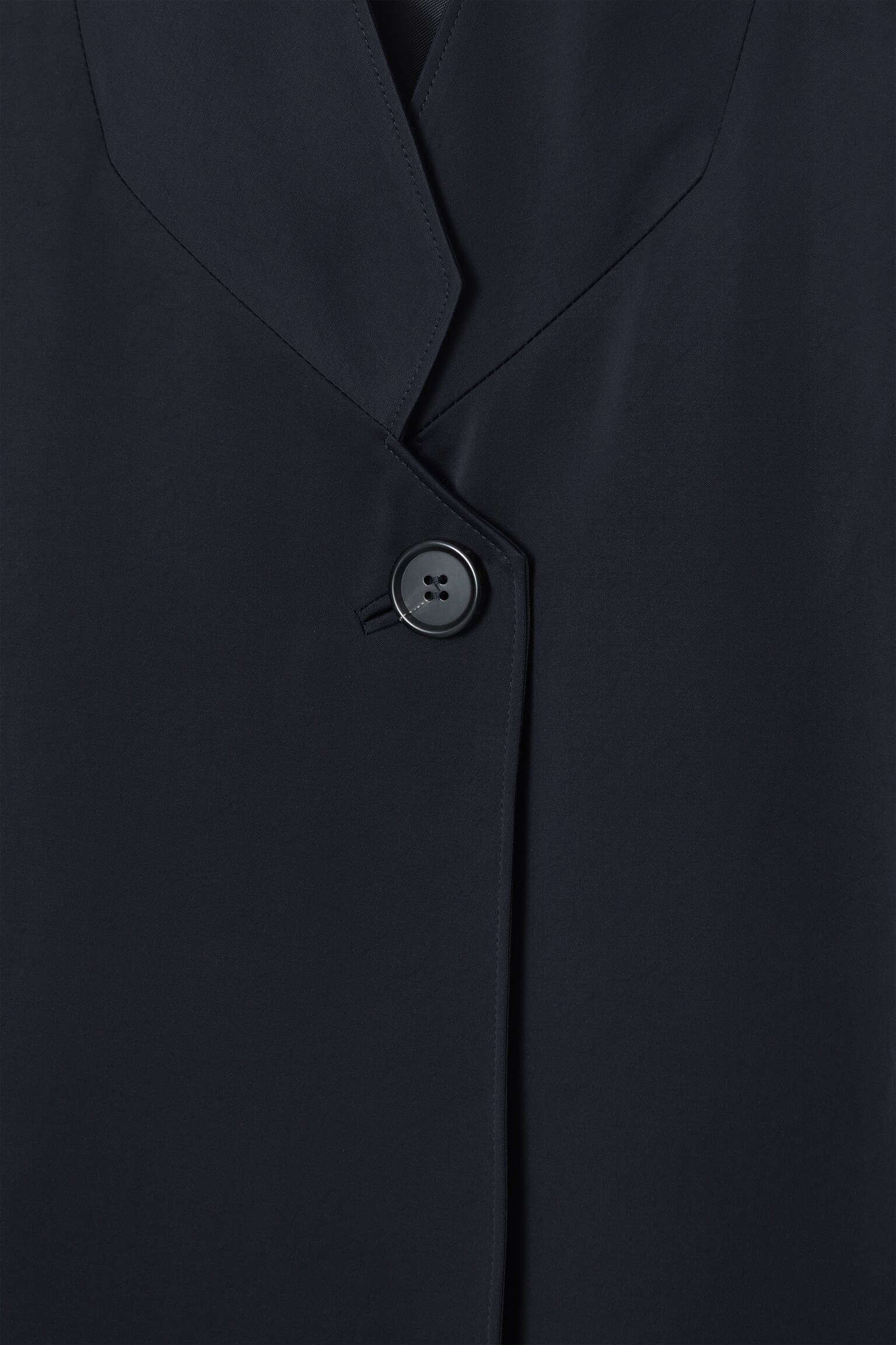 STAND-COLLAR SATIN TUXEDO BLAZER - NAVY - 2