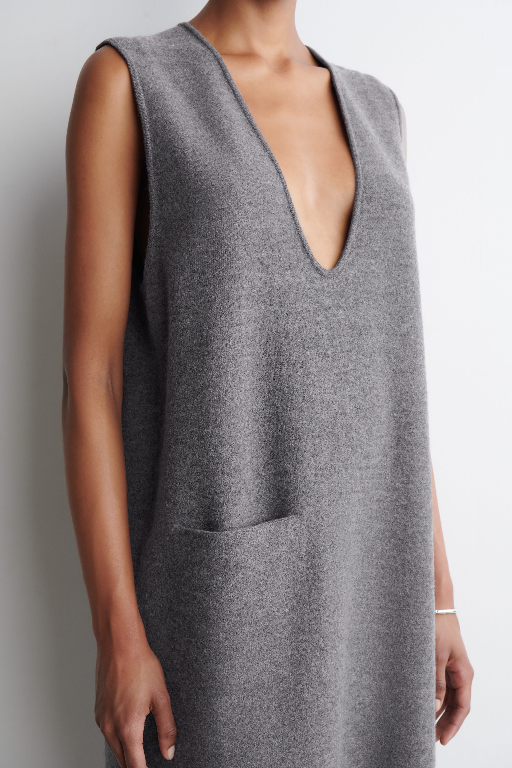 BOILED-WOOL MIDI DRESS
