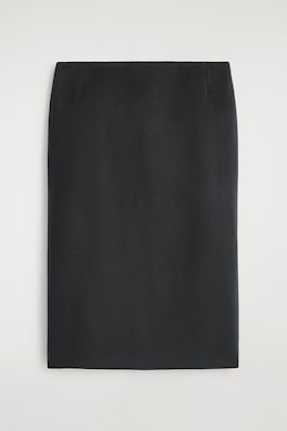 WOOL-ZIBELINE PENCIL SKIRT — STEEL 2