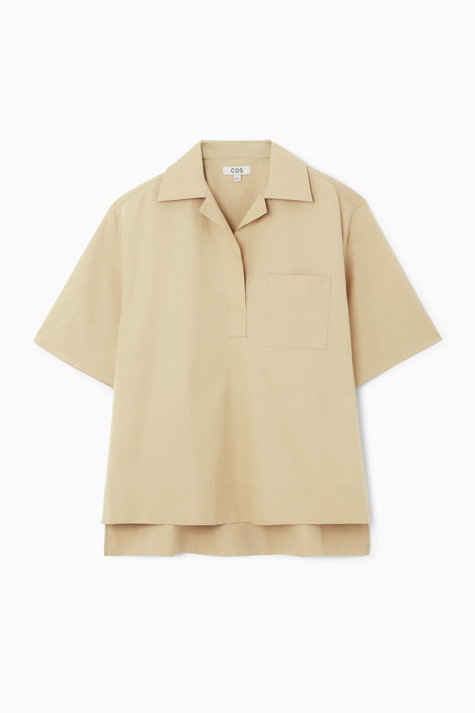 SHORT-SLEEVED RESORT SHIRT - BEIGE/WHITE/BLACK