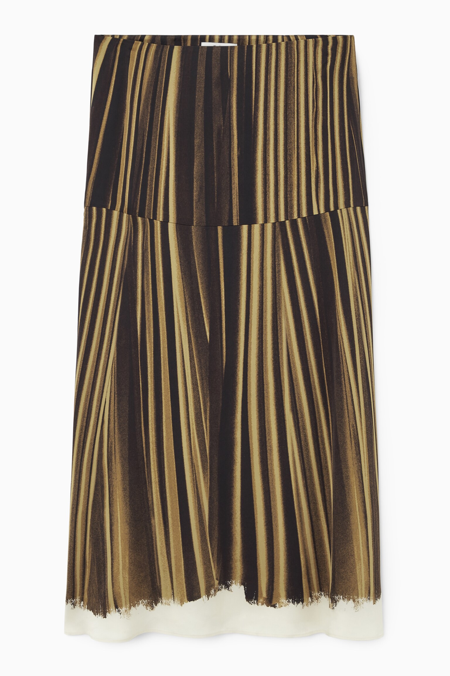 TROMPE-L'ŒIL MIDI SKIRT - BROWN / CREAM