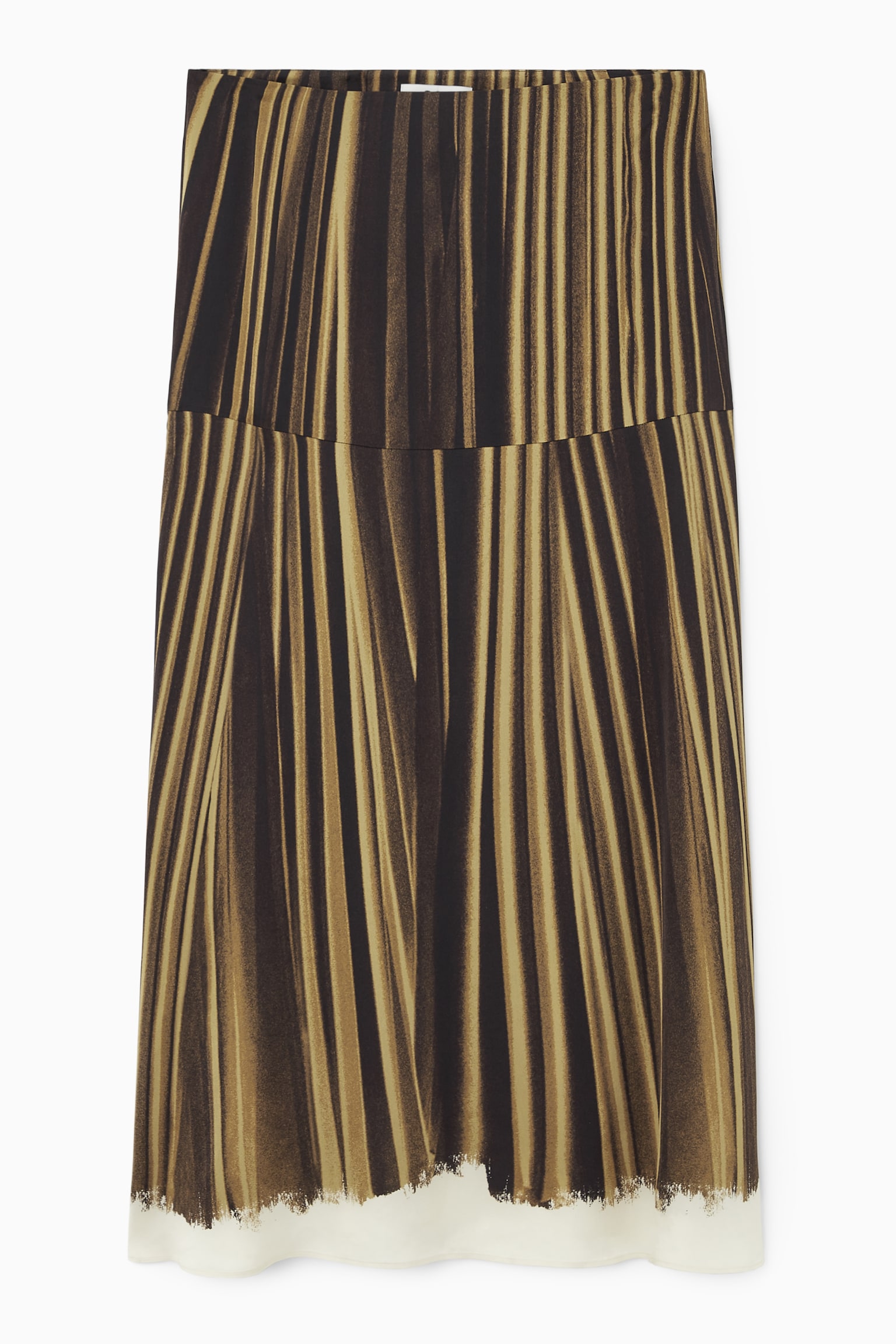 TROMPE-L'ŒIL MIDI SKIRT - BROWN / CREAM