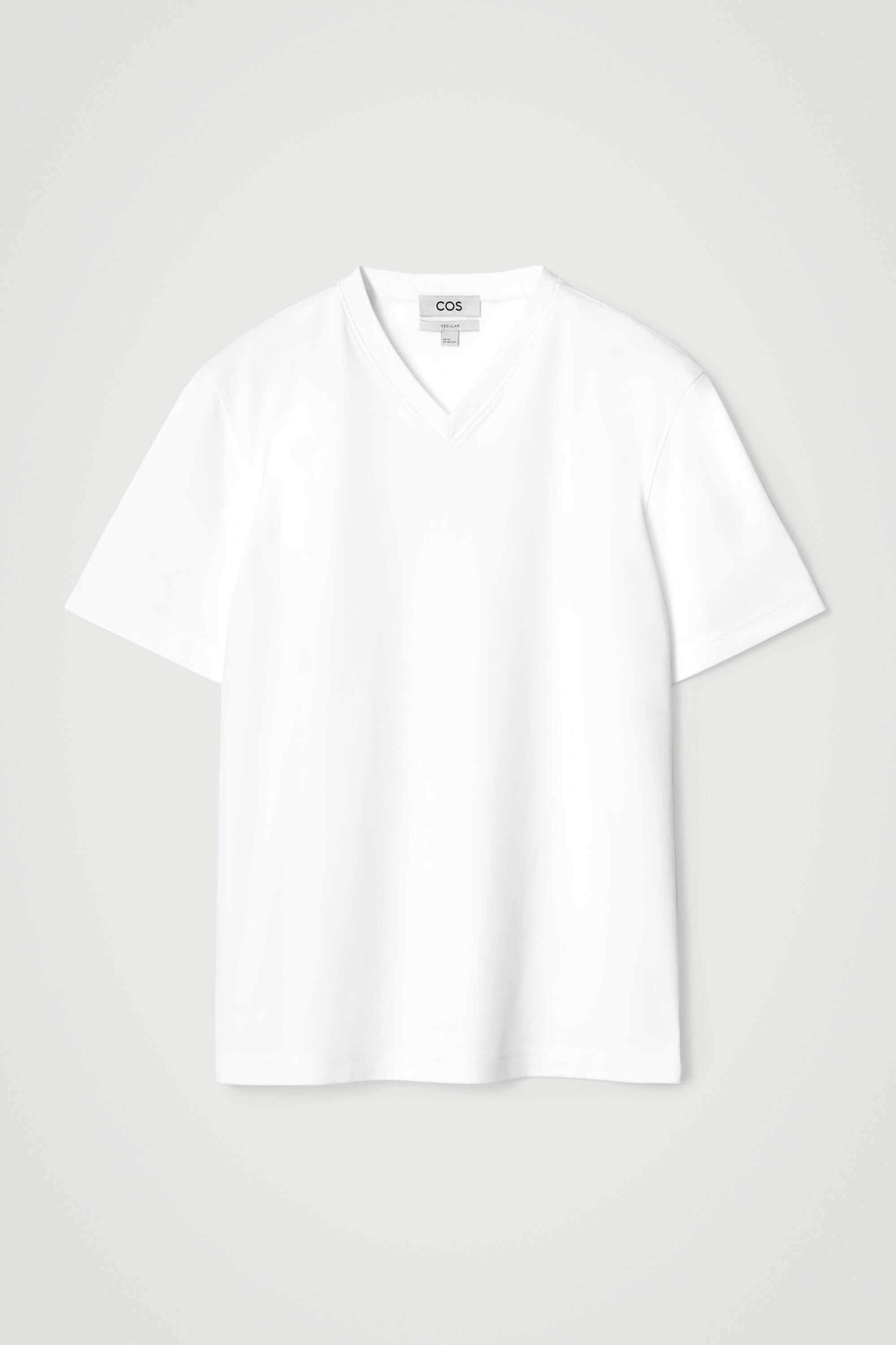 【VIP価格】Cotton T-shirt INTERLOCK COTTON V-NECK T-SHIRT - WHITE | COS