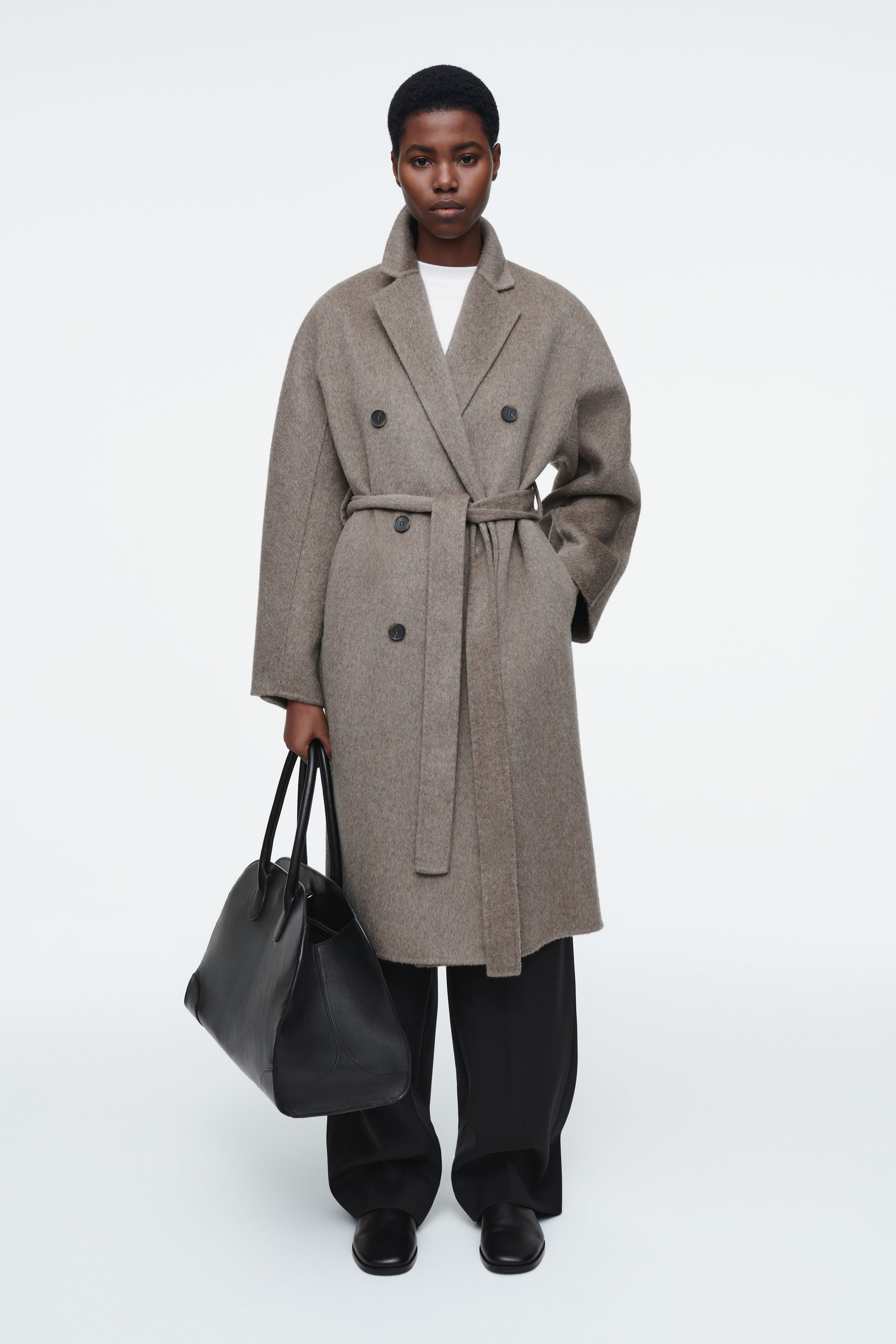 美品 DEVOA 17aw coat u-brid wool サイズ2 OVERSIZED DOUBLE-BREASTED WOOL COAT - DARK BEIGE | COS