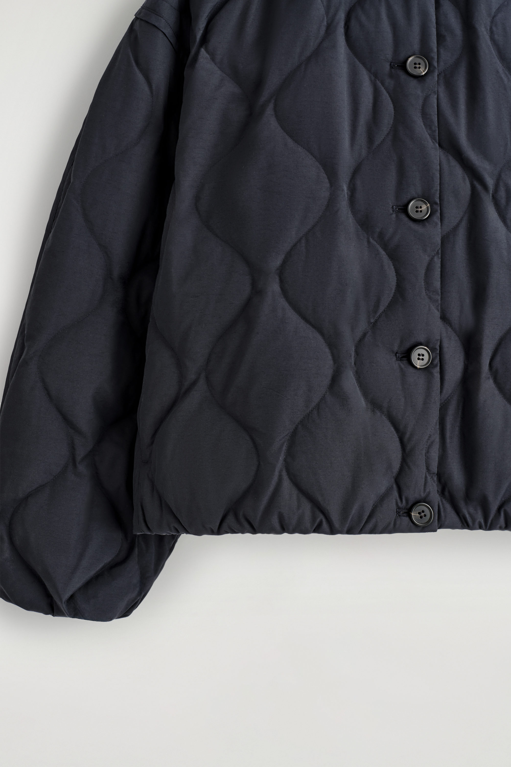 GATHERED QUILTED DOWN JACKET - NAVY | COS US