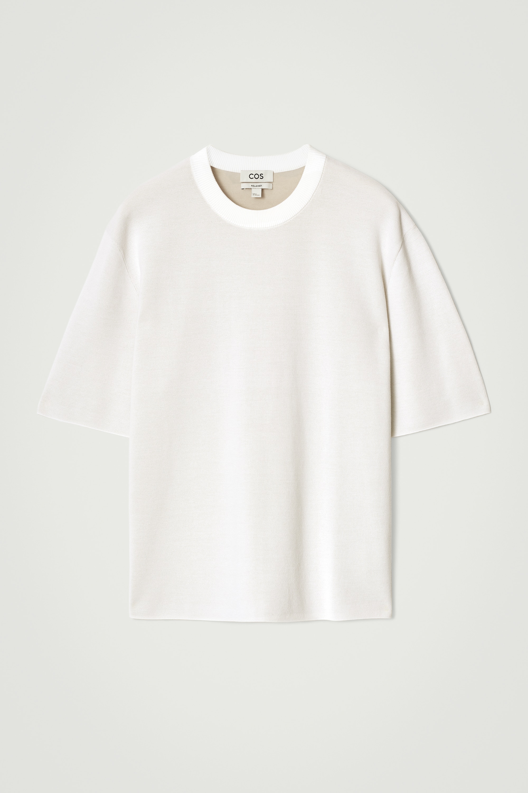 RELAXED DOUBLE-FACED KNIT T-SHIRT - WHITE