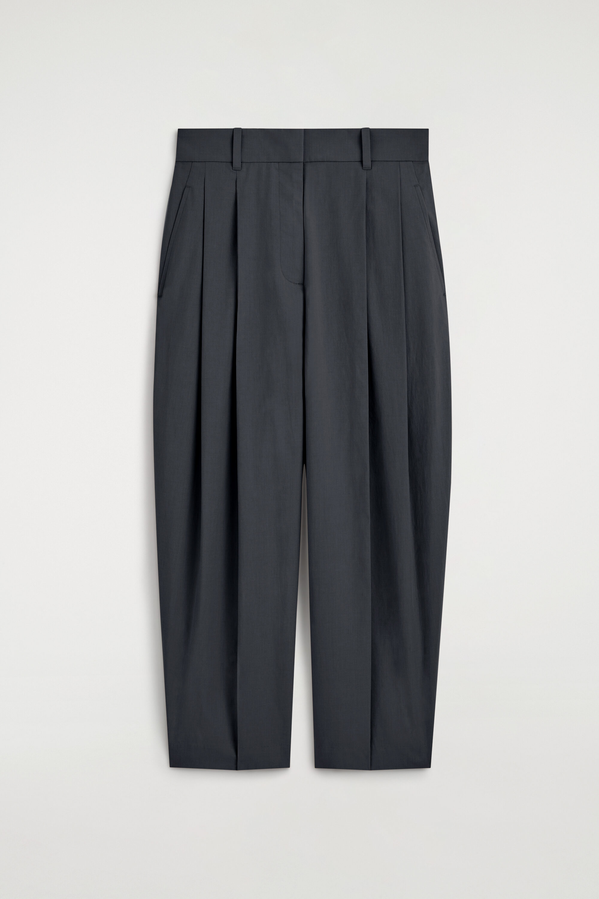Tailored Cotton Barrel-leg Pants