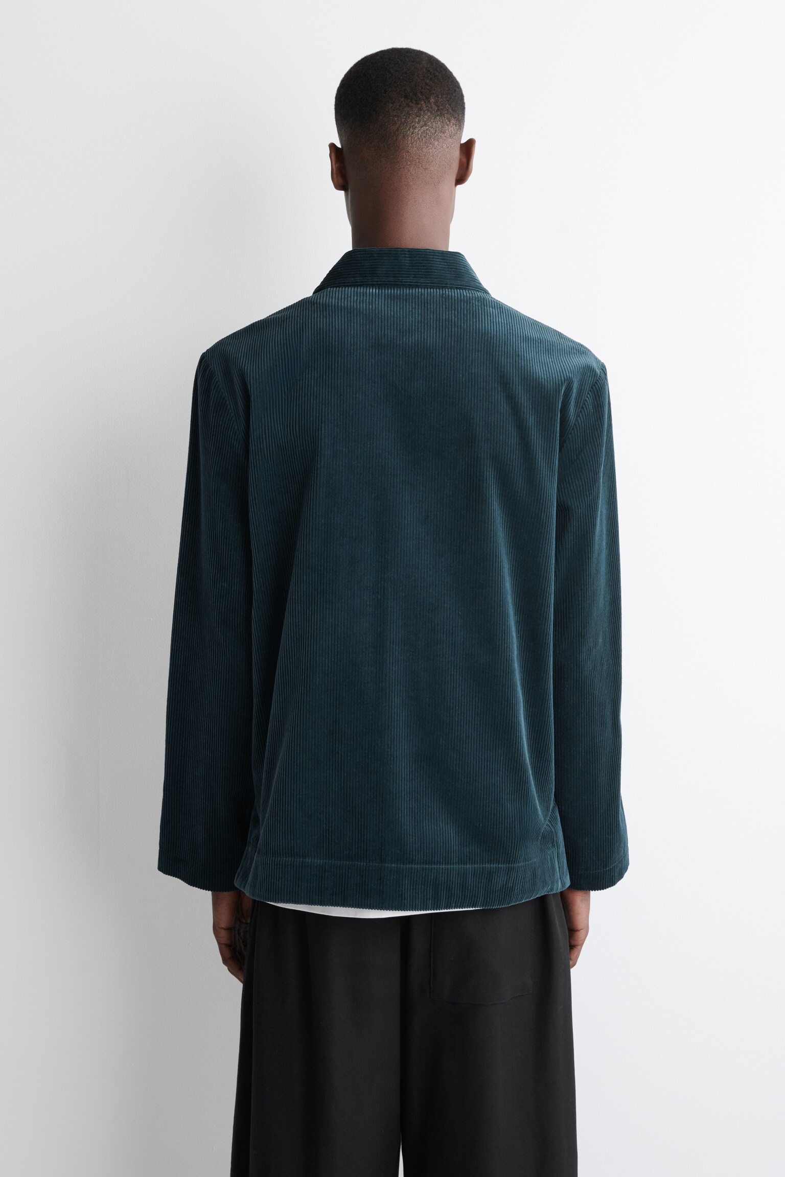 COTTON-CORDUROY OVERSHIRT - DARK TURQUOISE/BLACK - 5