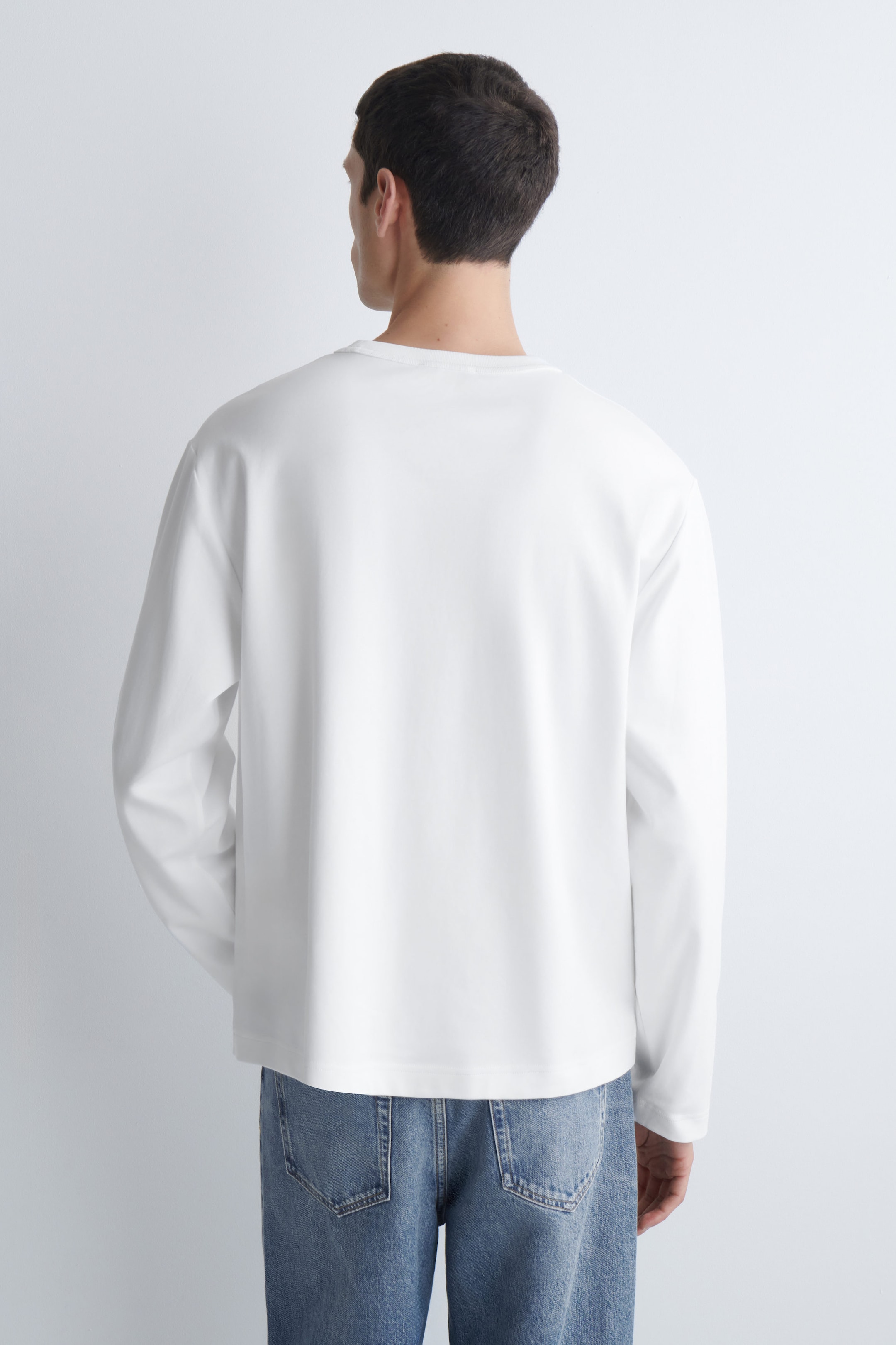 RELAXED JERSEY INTERLOCK LONG-SLEEVED T-SHIRT