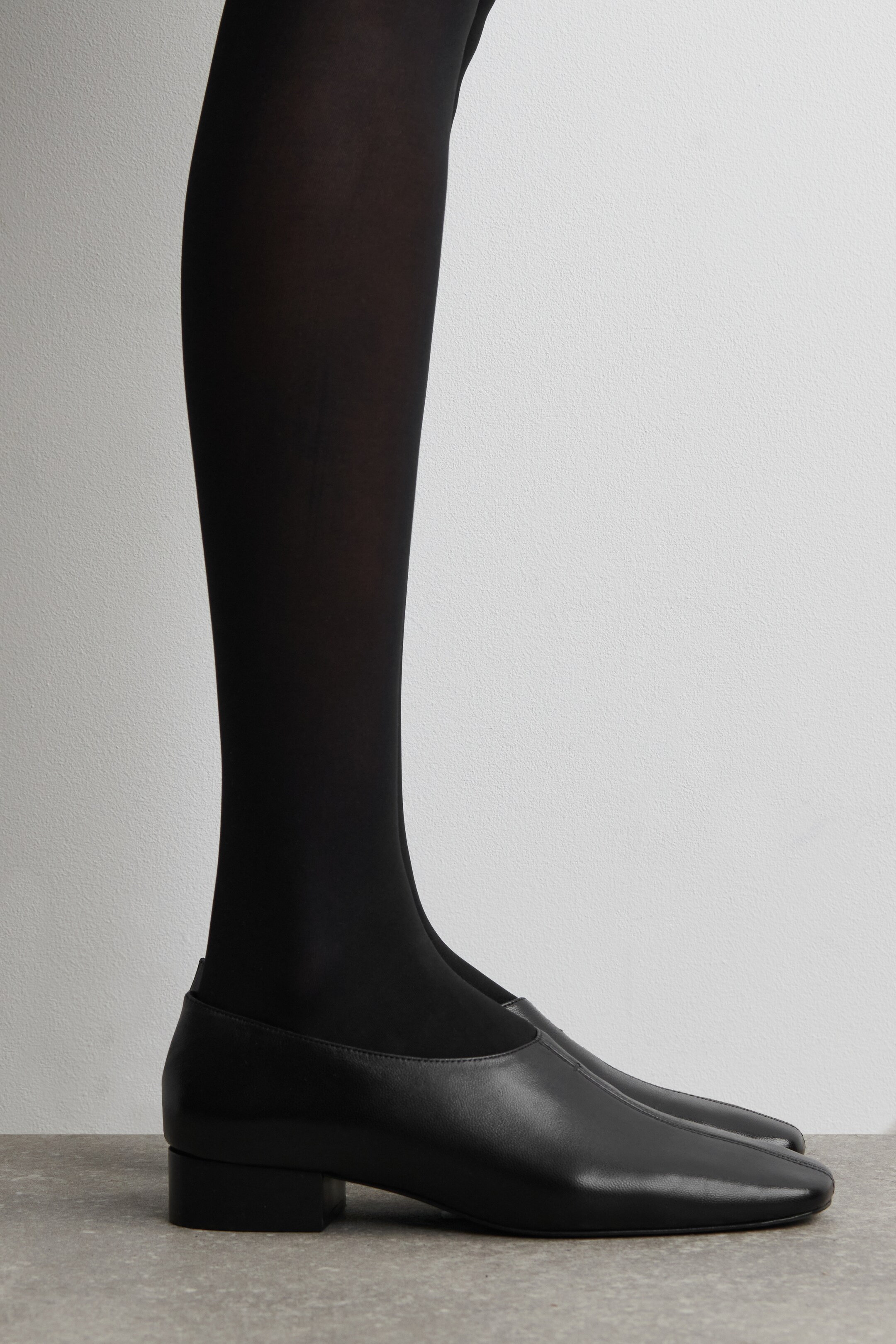 Vezi imaginea mai mare: SQUARE-TOE LEATHER HEELED SHOES - BLACK - FEMEI | H&M RO 3