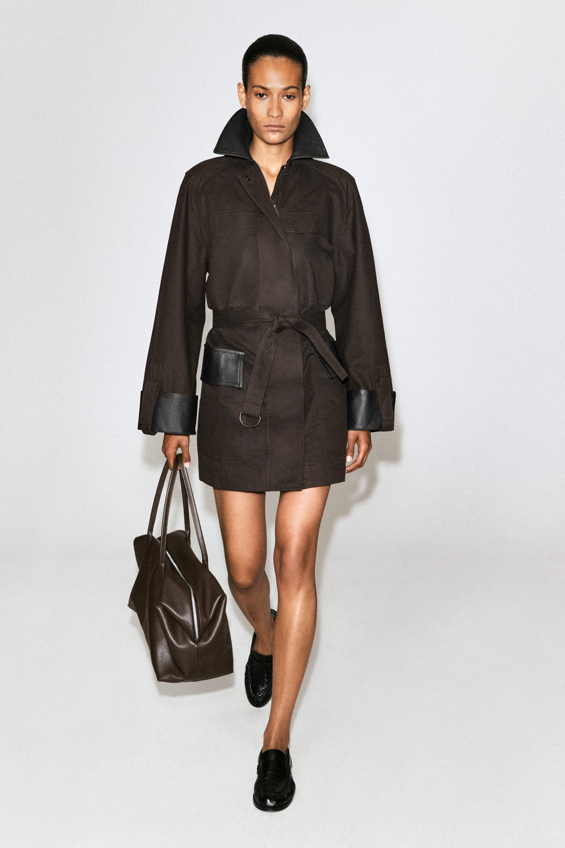 LEATHER-TRIMMED COTTON FIELD COAT - thumbnail 2
