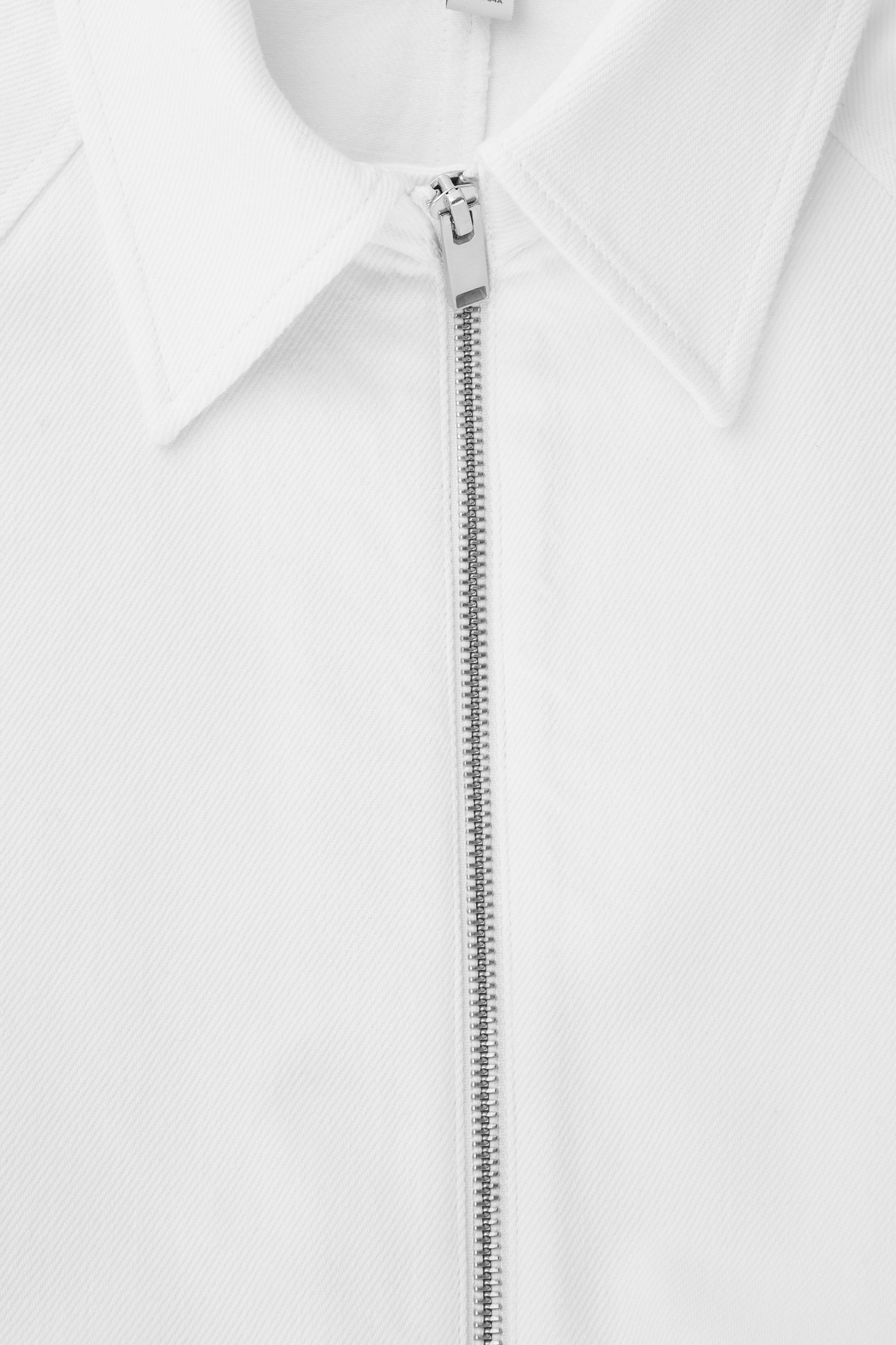 dimmoire ZIP シャツ ワンピース ホワイト 白 ZIP-UP DENIM SHIRT DRESS - WHITE | COS