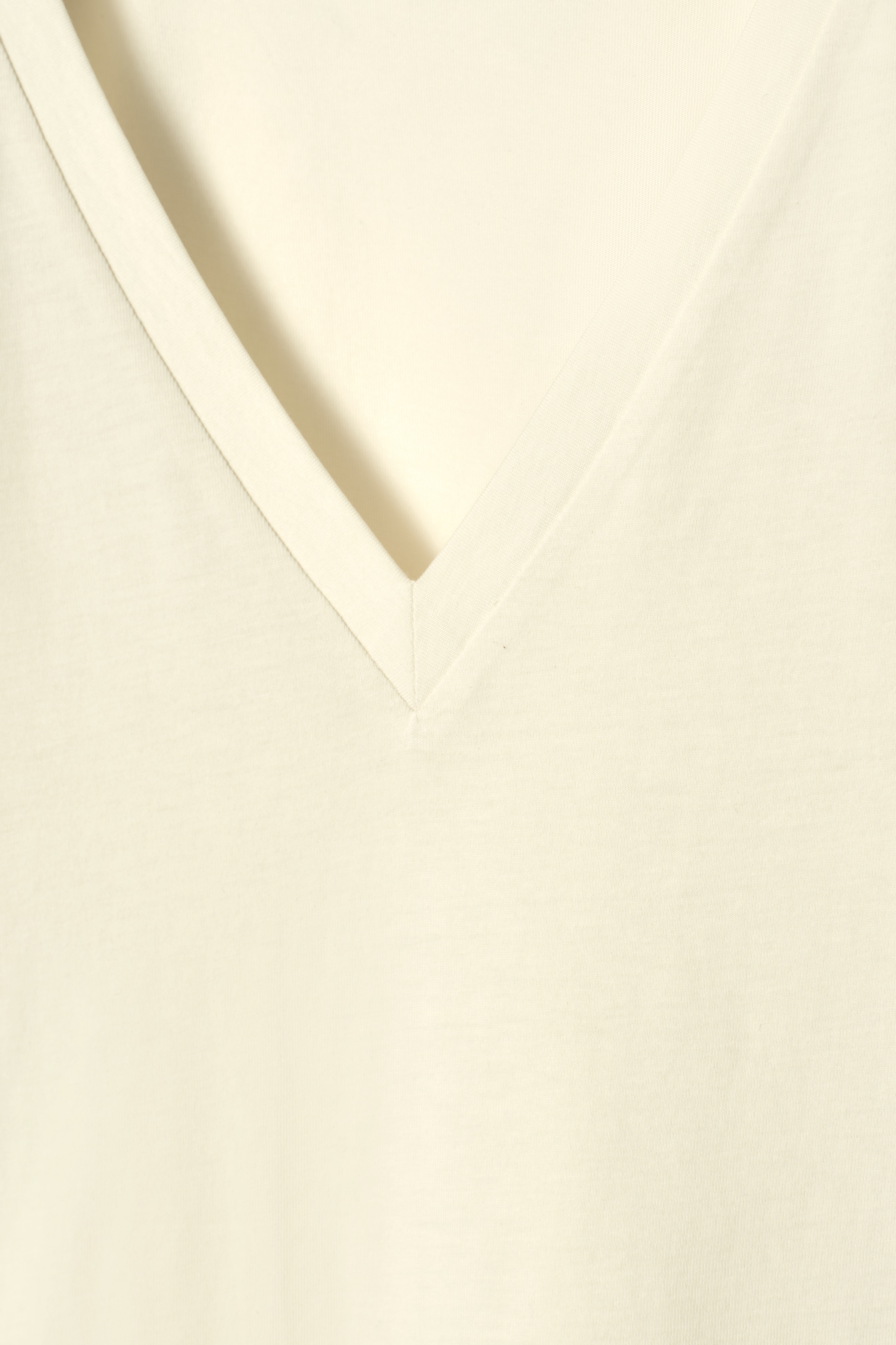 Visualizza immagine più grande: T-SHIRT IN COTONE CON SCOLLO A V - BEIGE CHIARO / NON TINTO - DONNA | H&M IT 5