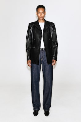 CHORD STRAIGHT-LEG JEANS — DARK INDIGO 1