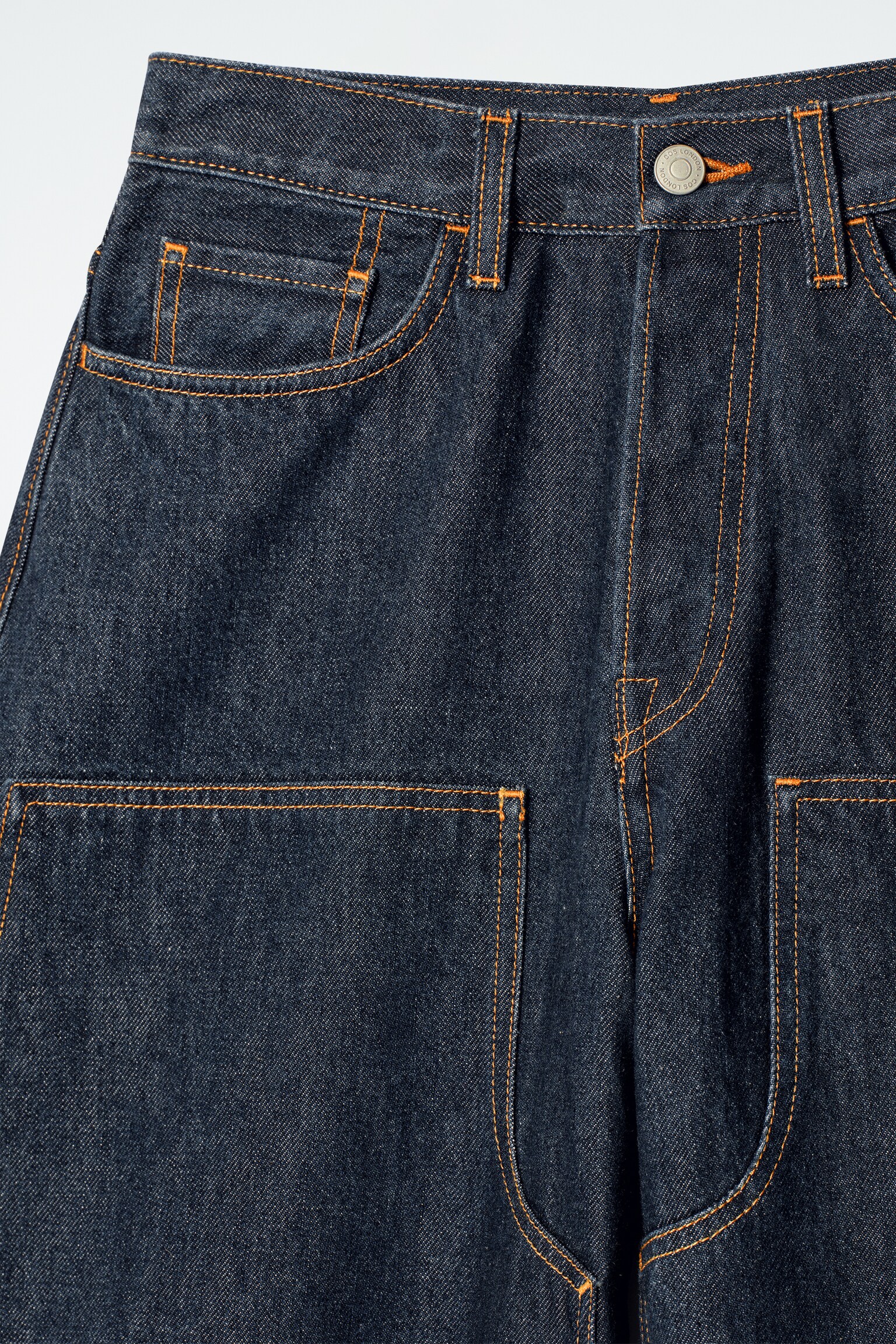 WESTERN BARREL-LEG RAW DENIM TROUSERS - RAW INDIGO - 6