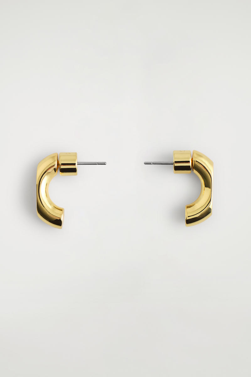 Cos Faceted Stud Earrings In Brown