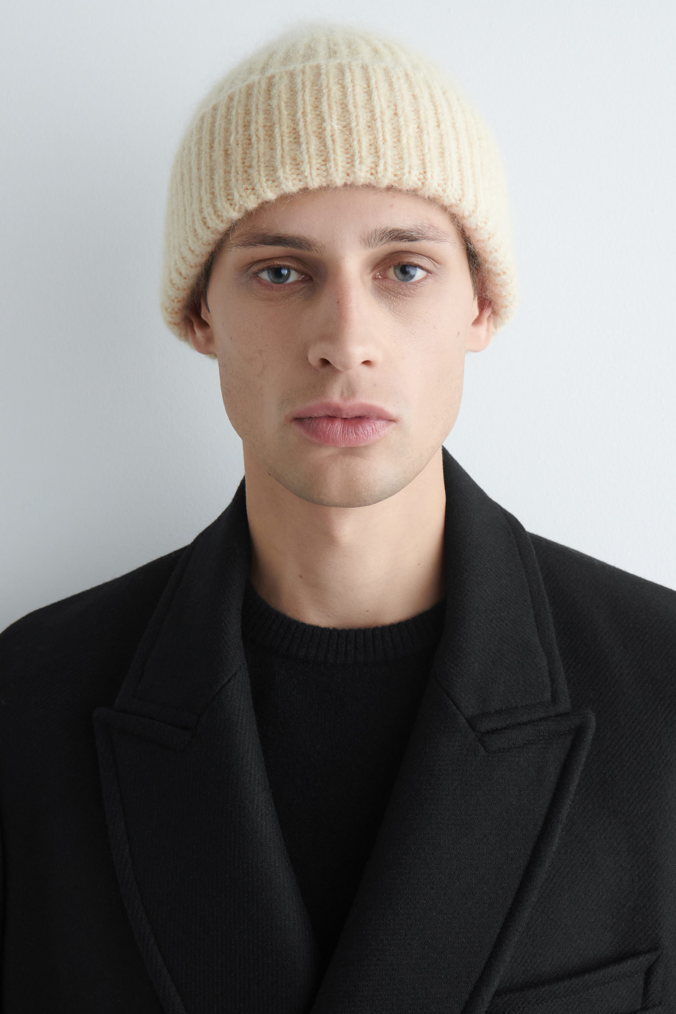 SPACE-DYED BRUSHED WOOL-BLEND BEANIE