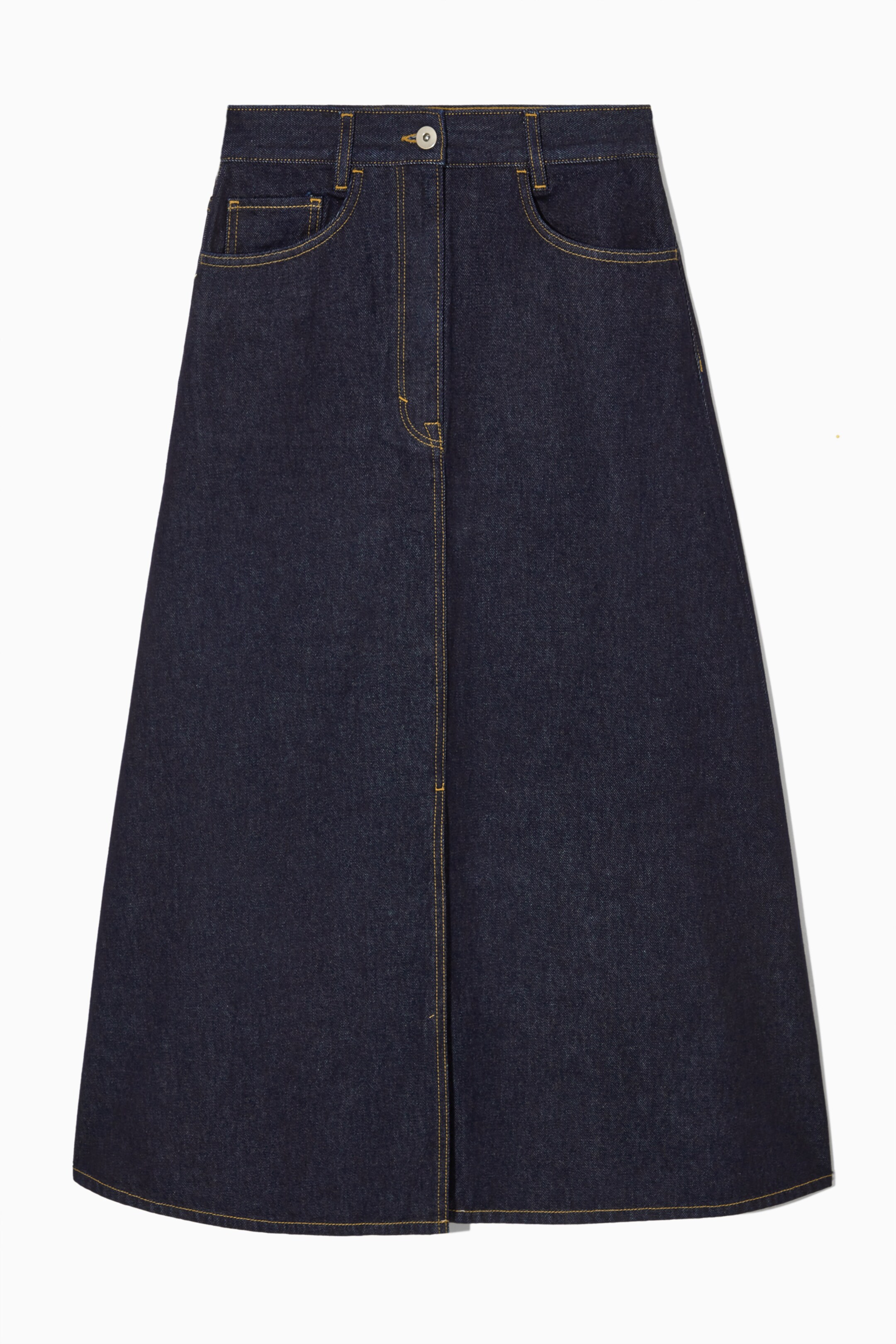 View larger image: A-LINE DENIM MIDI SKIRT - INDIGO BLUE - Ladies | H&M GB 1