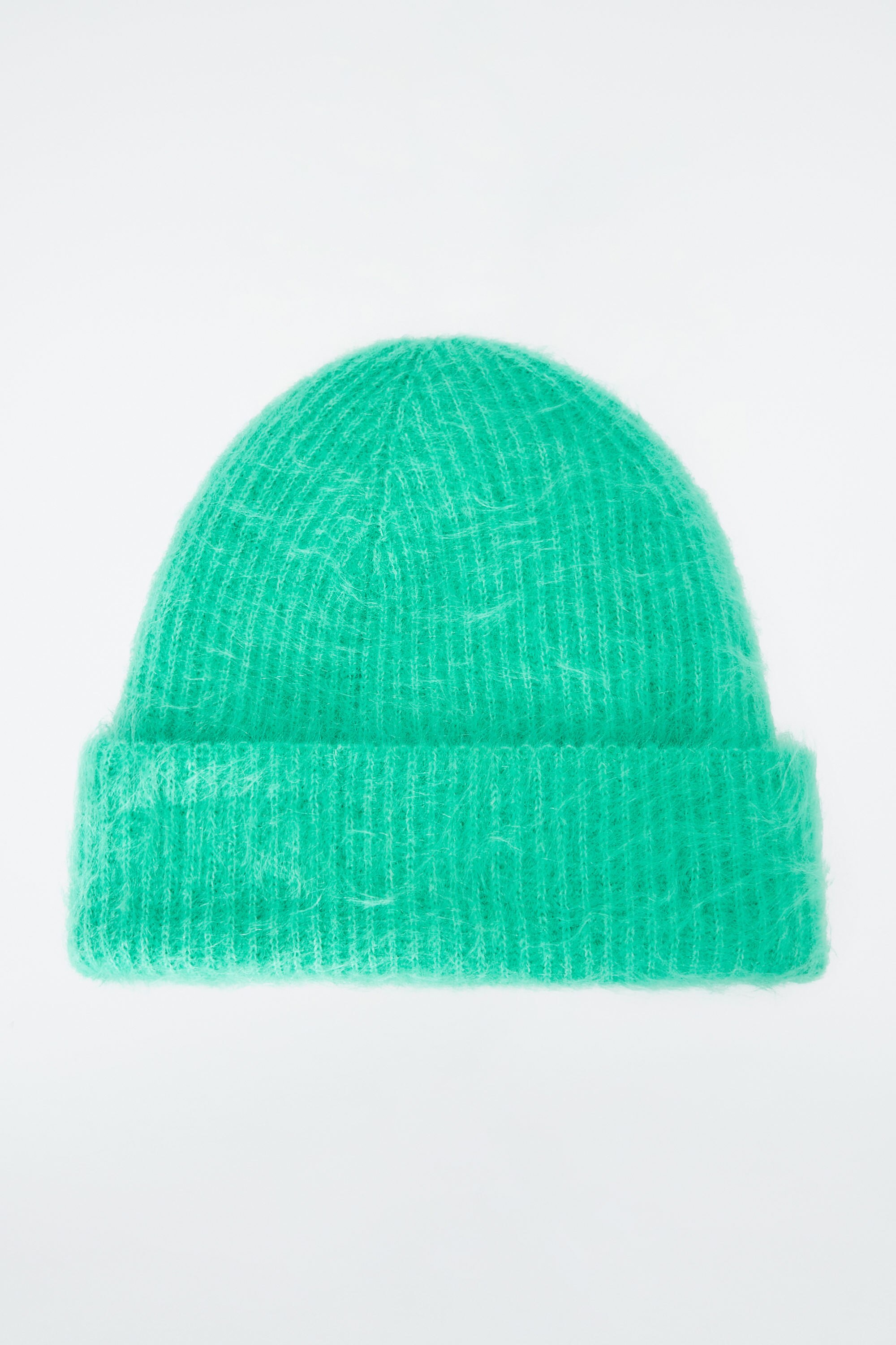 RIBBED MOHAIR BEANIE - BRIGHT GREEN | COS