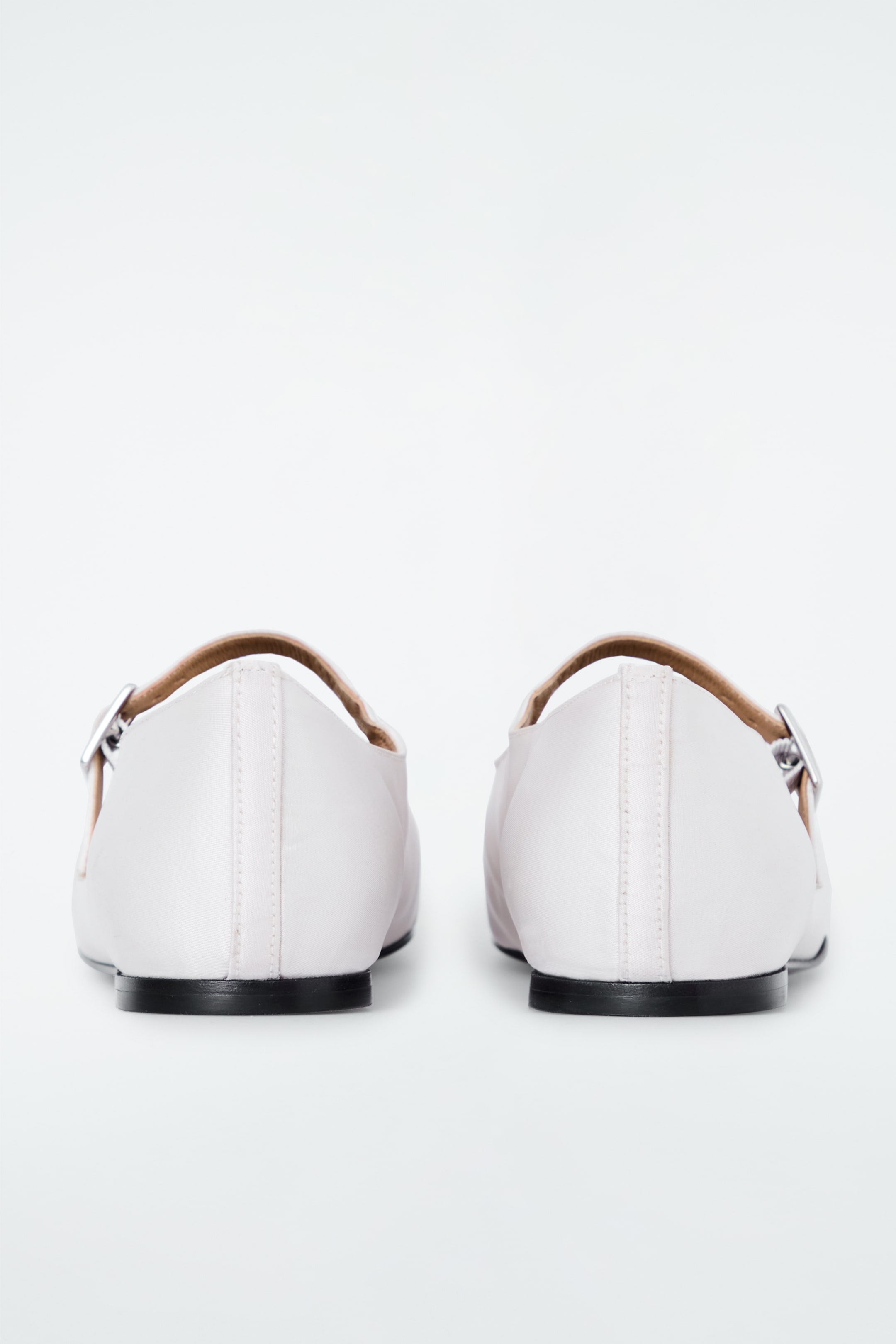 View larger image: PLEATED SATIN MARY-JANE BALLET FLATS - WHITE - Ladies | H&M GB 3