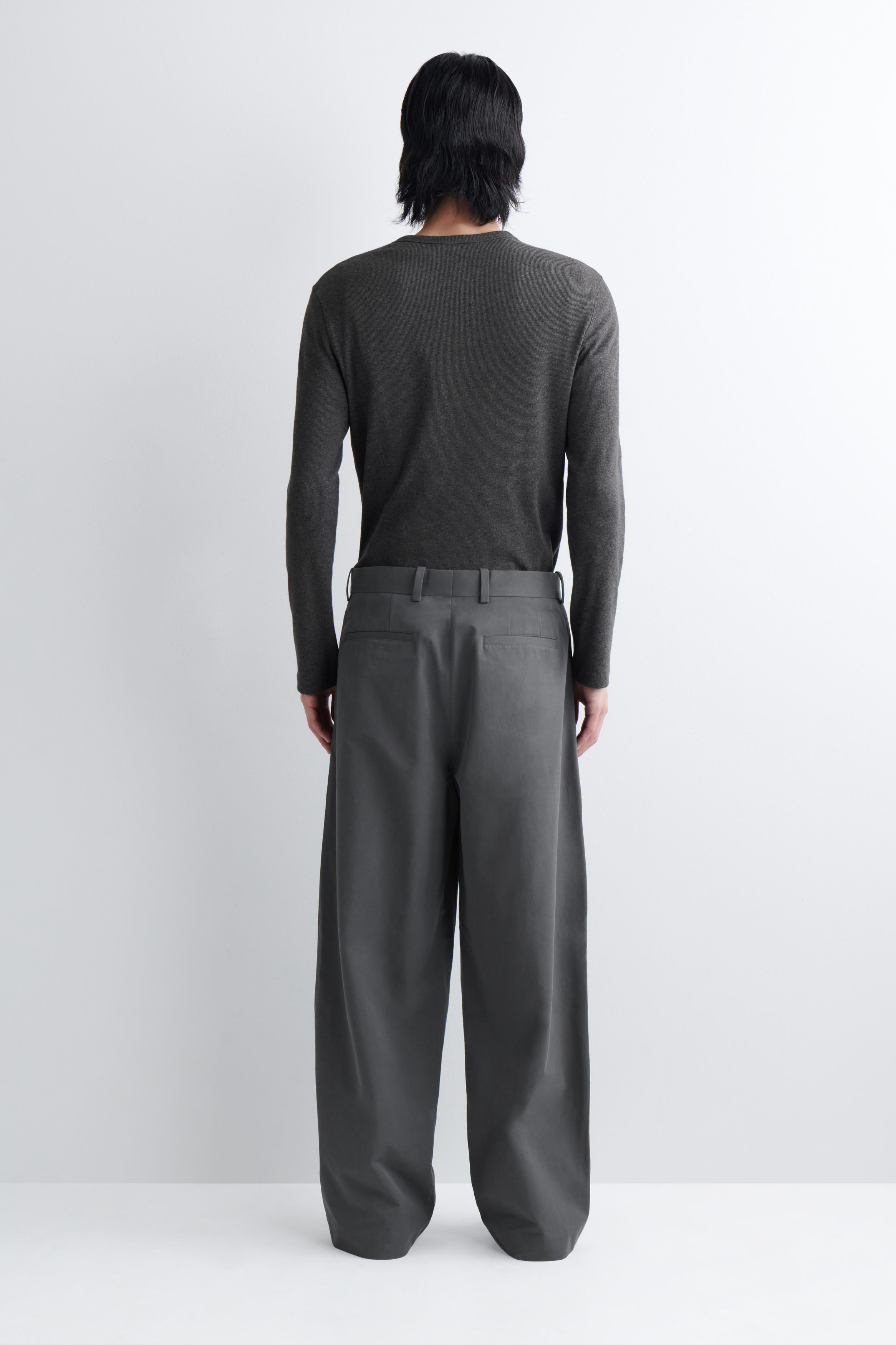 パンツ Cos wide trousers gray RELAXED TWILL WIDE-LEG PANTS - GRAY | COS US